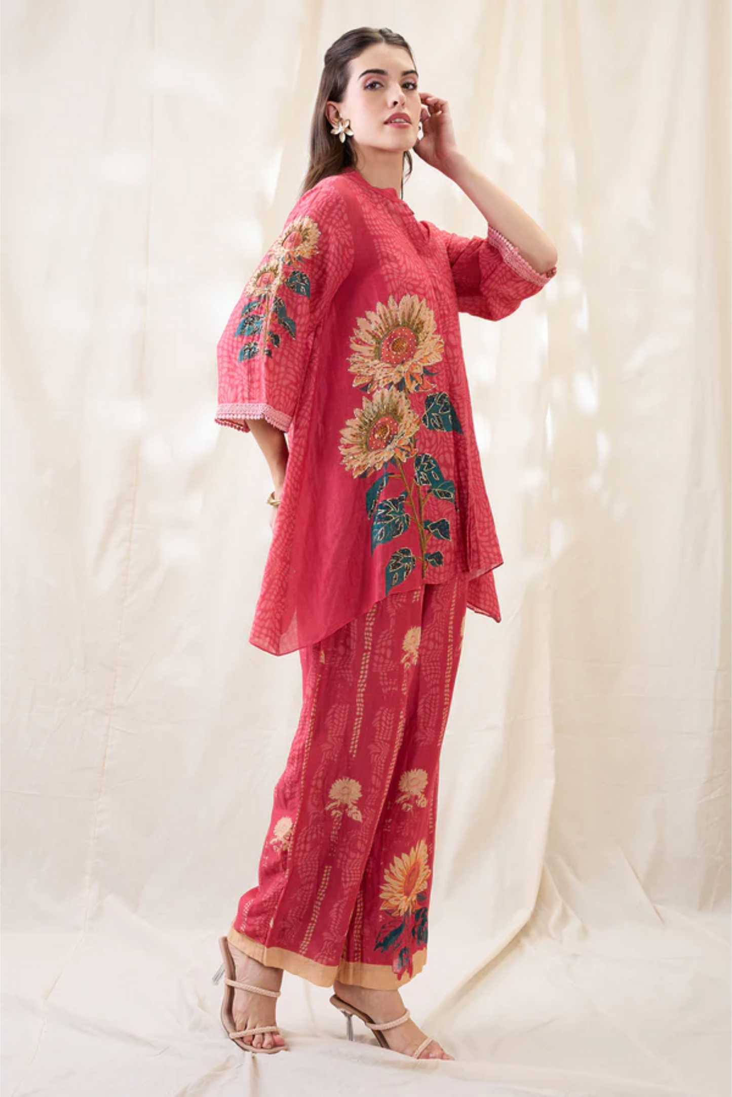 Ravya Embroidered co-ord set (Pink)