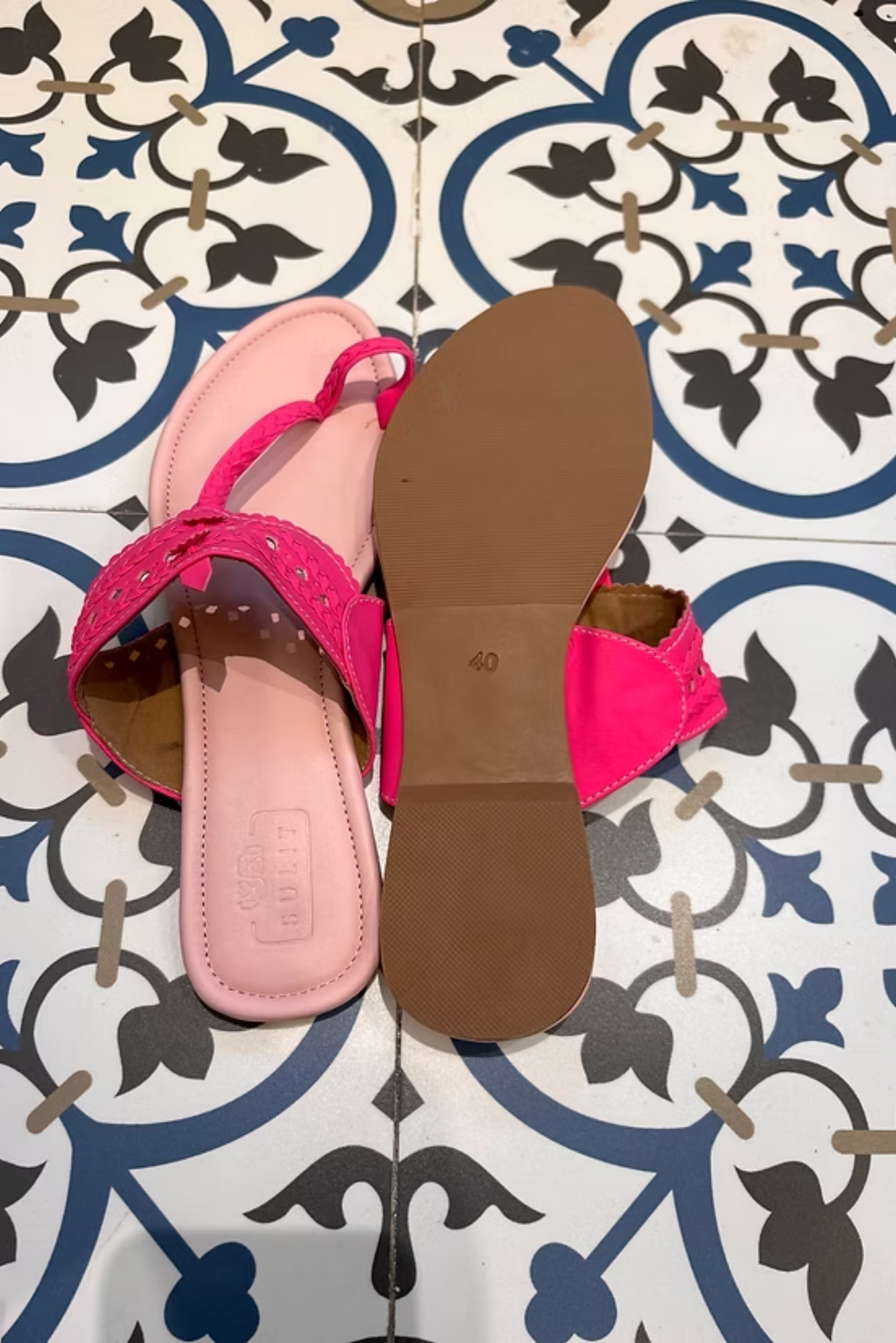 Light Pink Neon Pink Flats