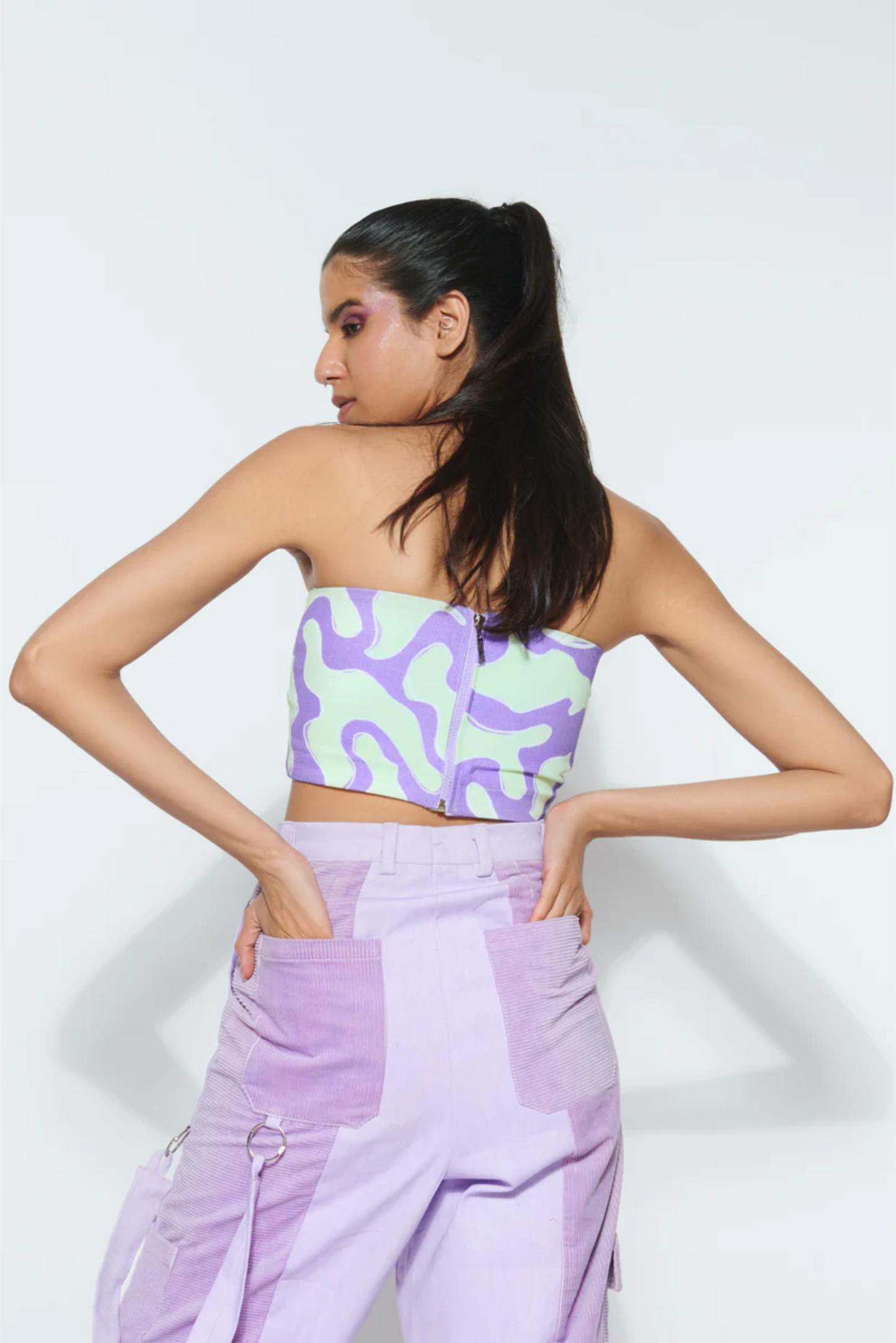 PURPLE SLIME CROP TOP AND GUMMY BEAR PANTS CO-ORD SET