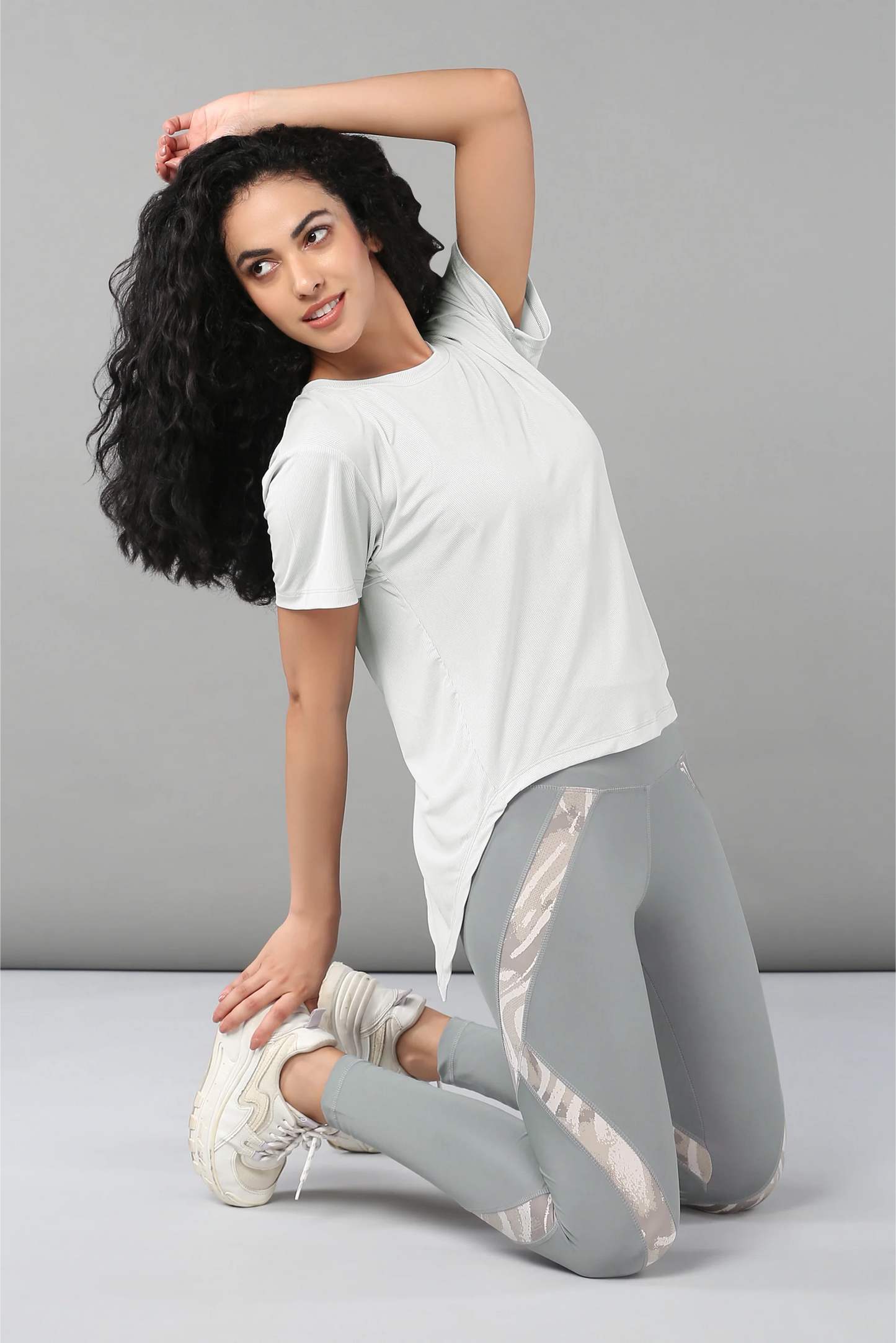 Grey Top With Patched Legging