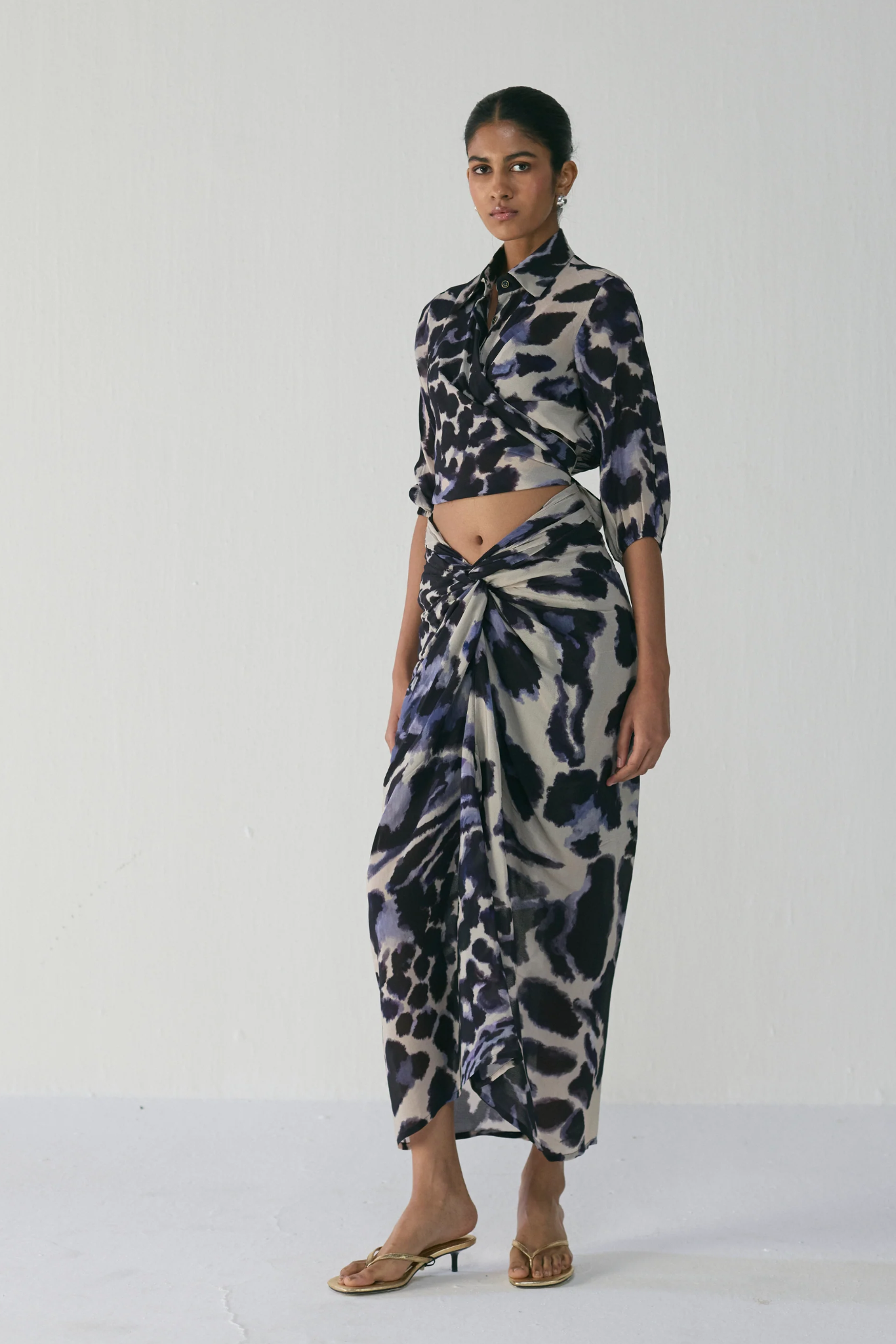 SAMBURU TIE UP TOP AND SKIRT SET