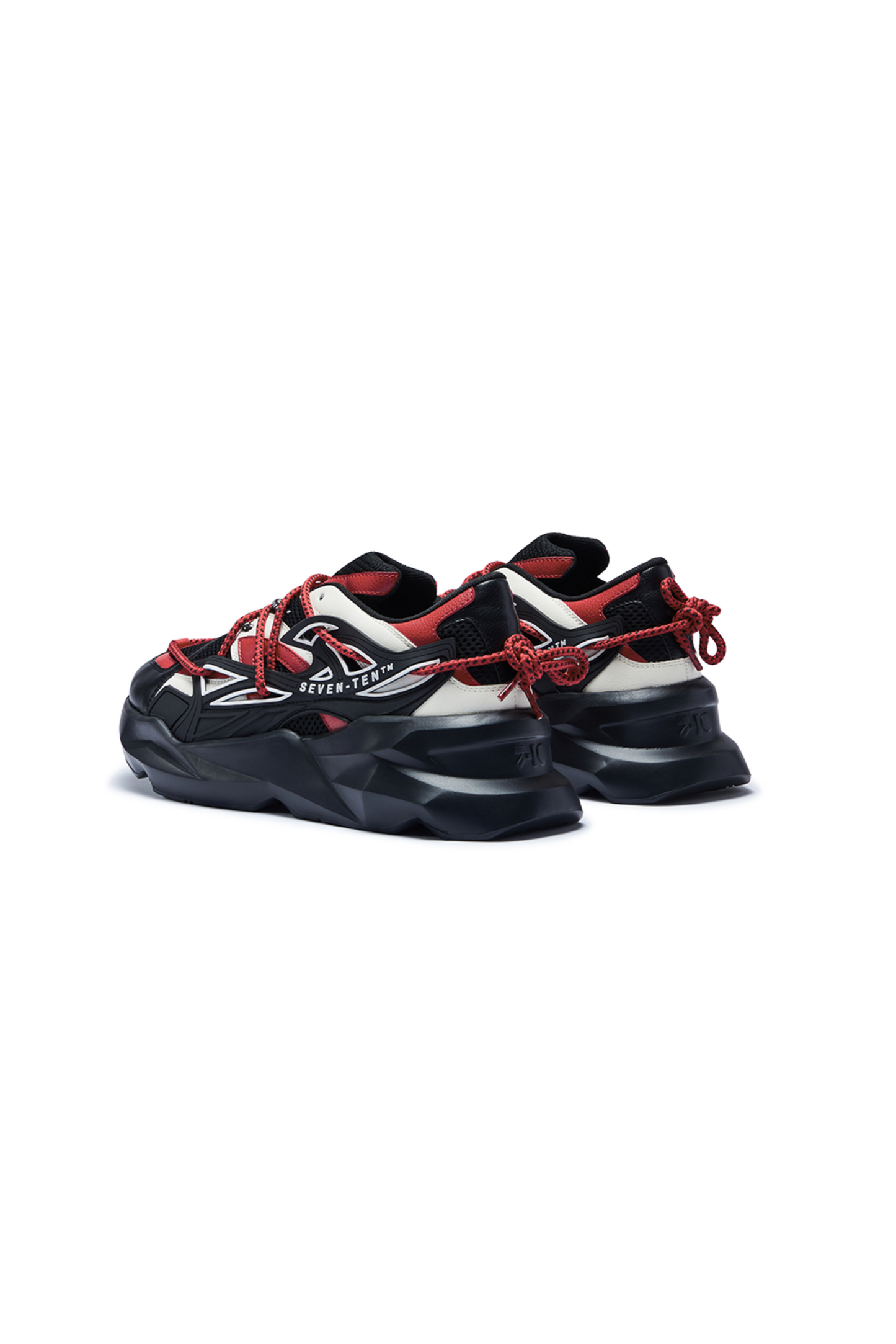 742 Crimson Red Low-Top Chunky Sneakers