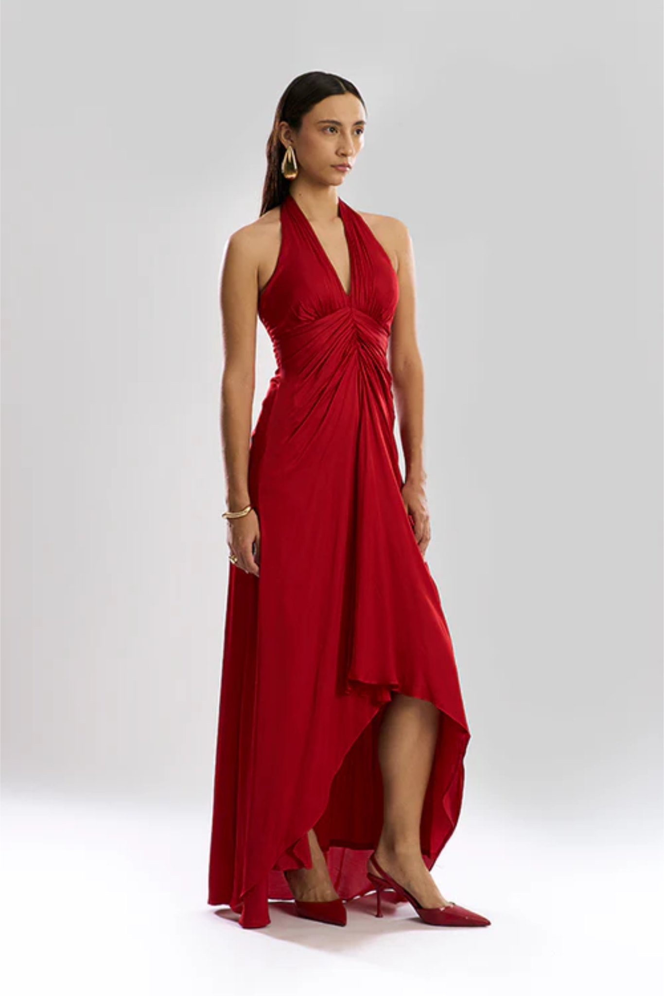 Desire Halter Dress in Red