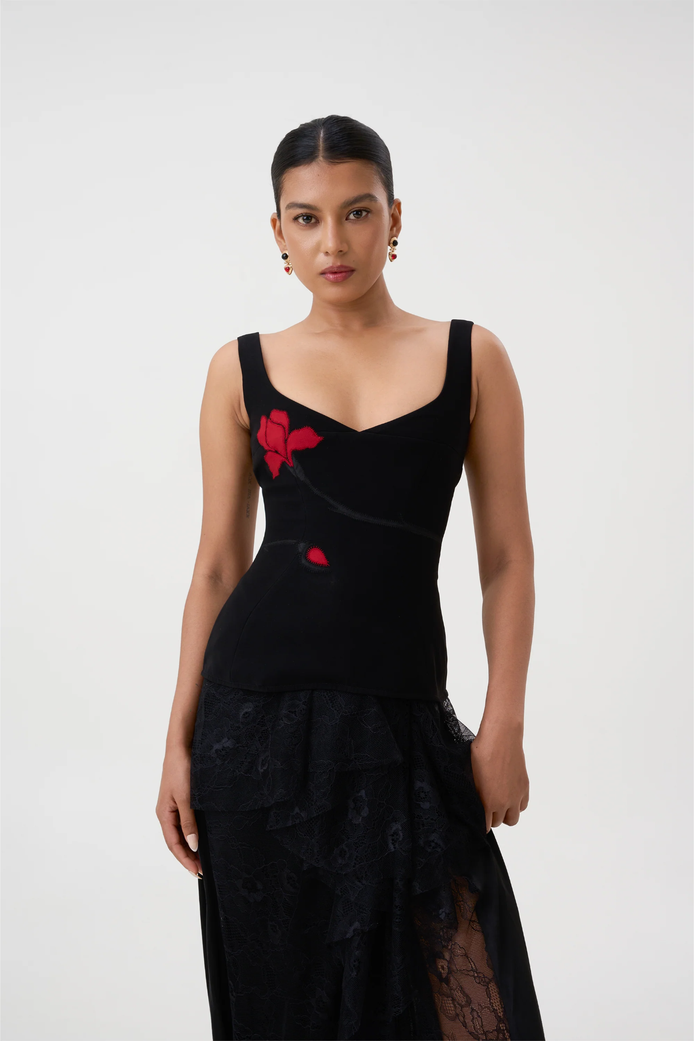 ROSA CORSET TOP - BLACK