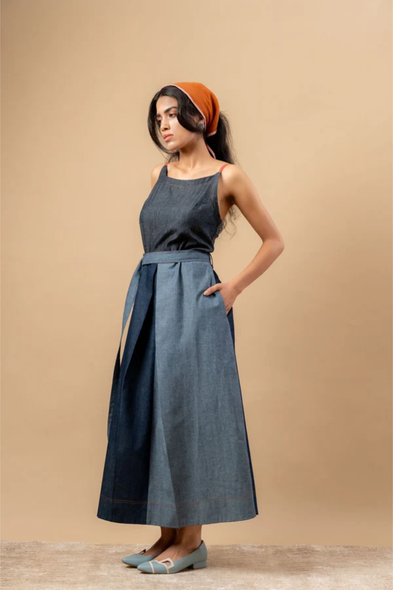 LOUISA UPCYCLED DENIM DRESS