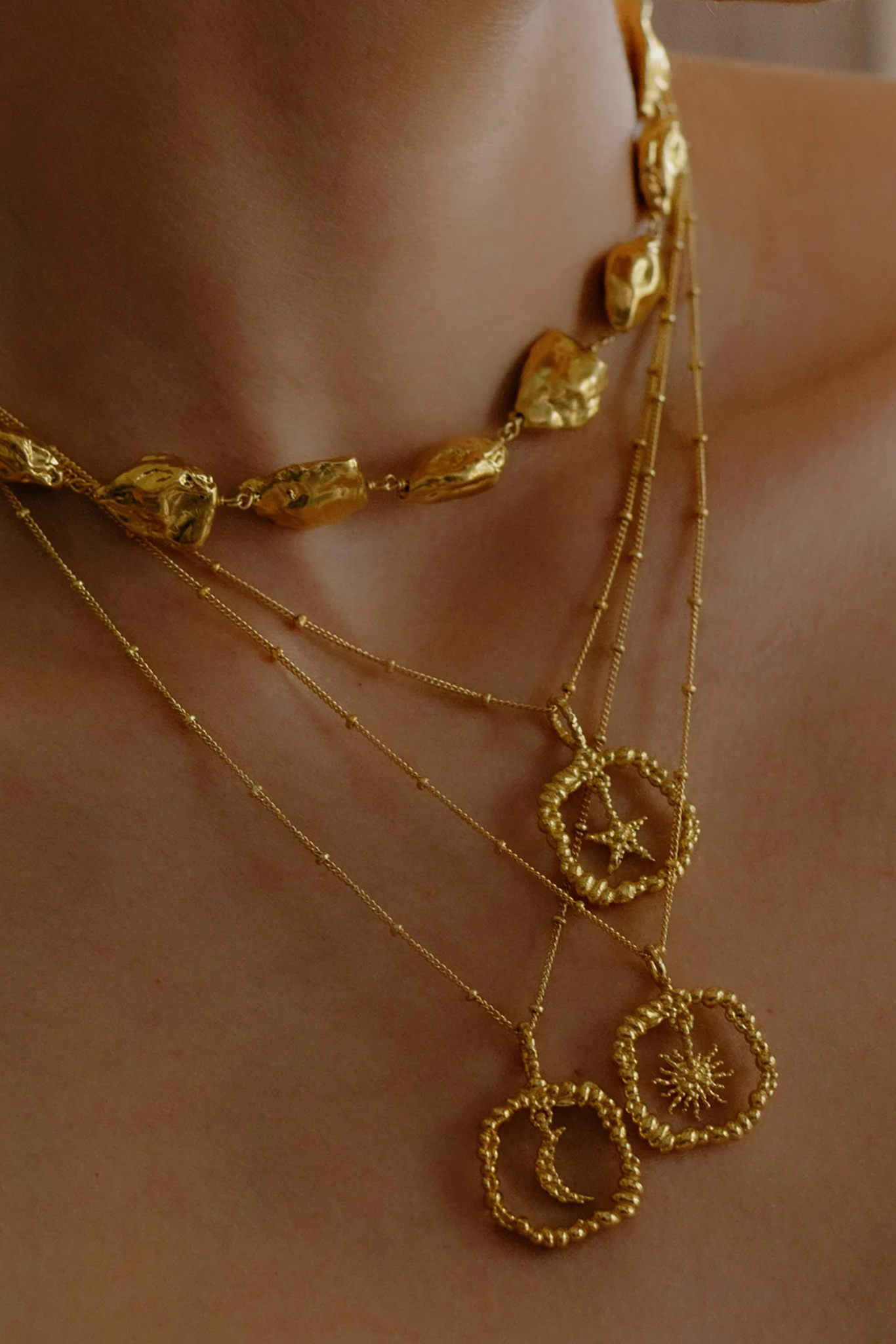 Granulated Star Charm Necklace