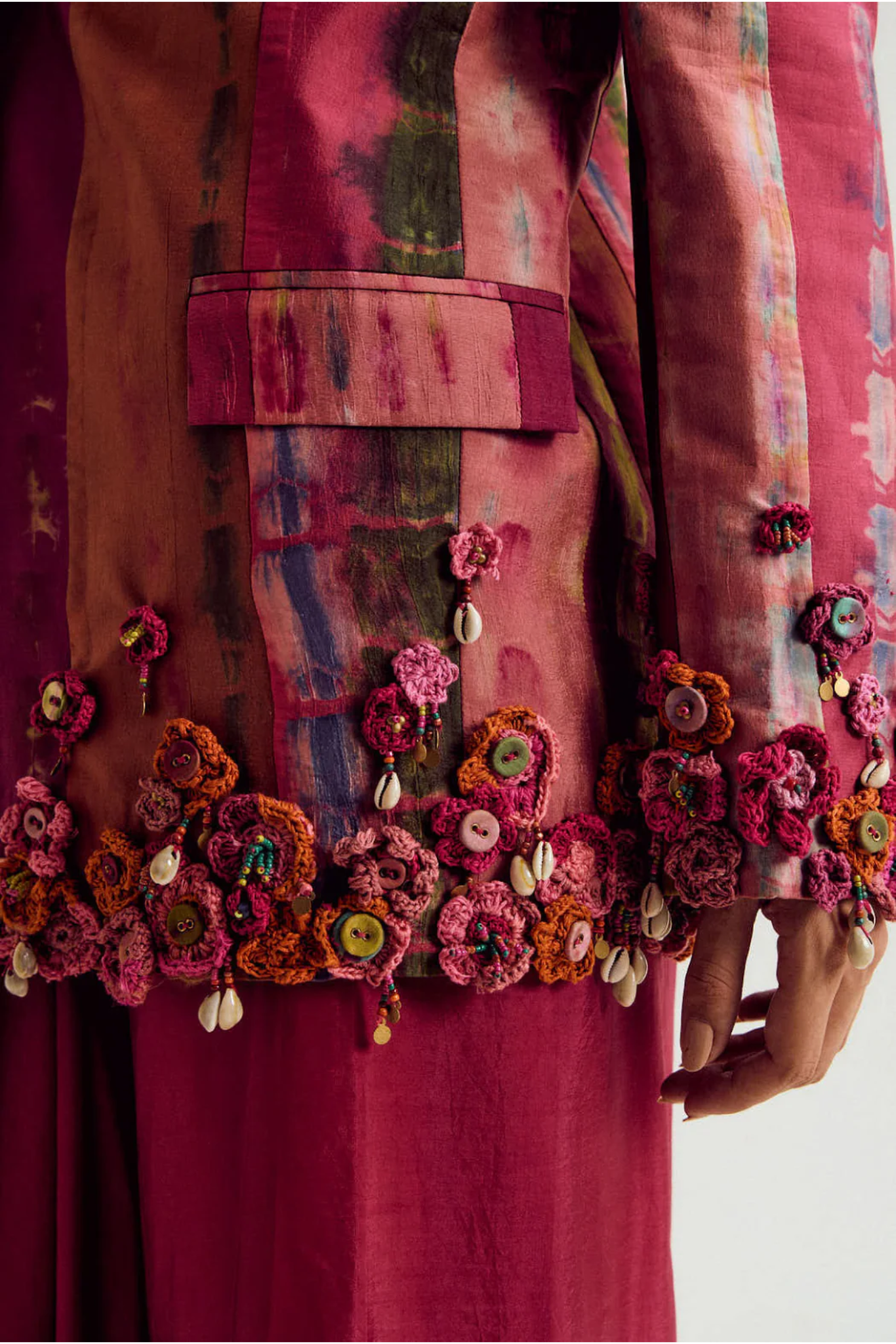 Laburnum Tie Dye Blazer- Fuchsia / Peach