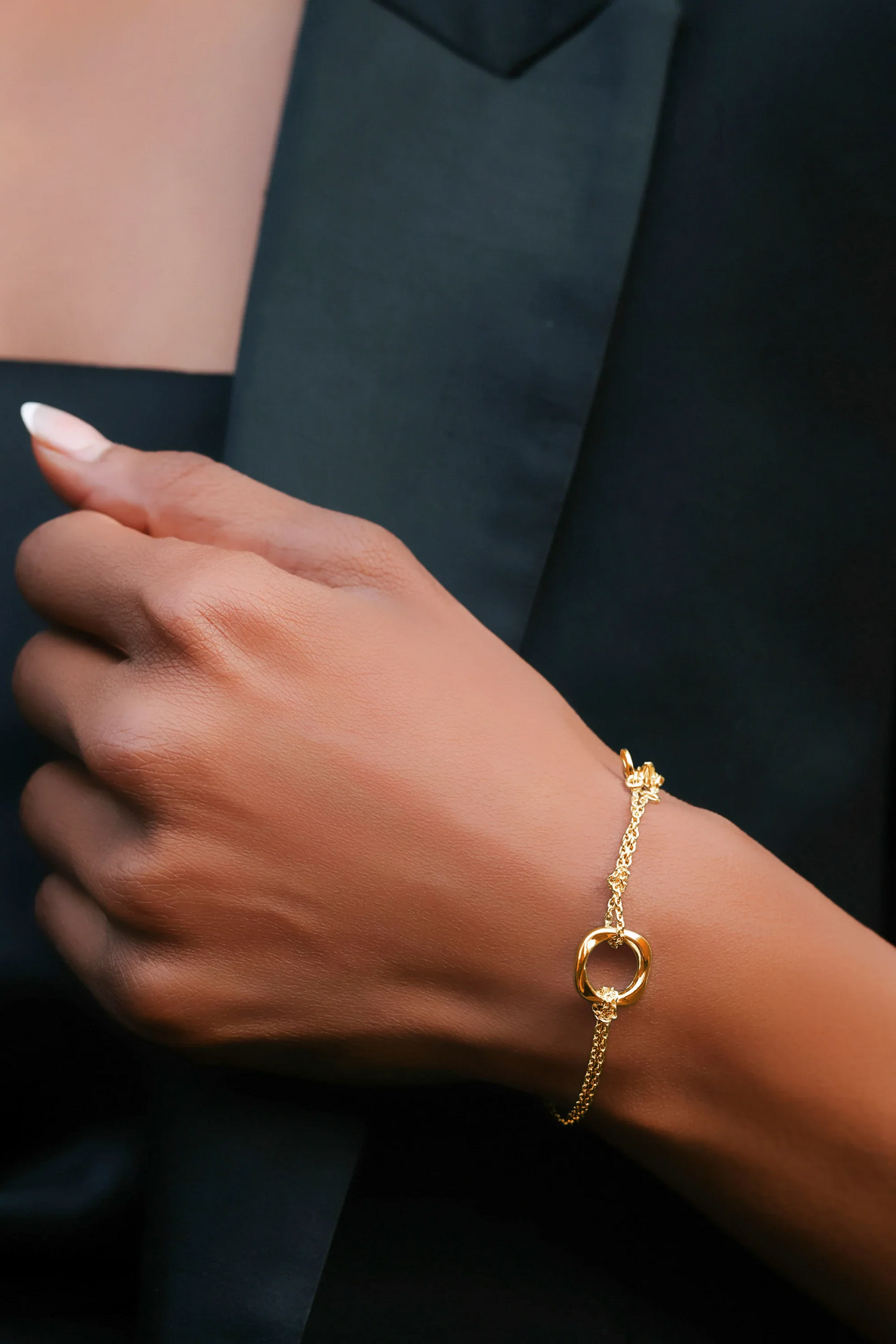 Squircle Chain Bracelet  in Gold vermeil