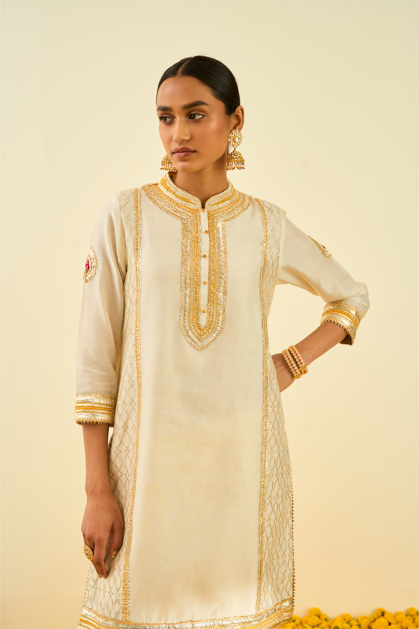 Aliza Kurta With Dhoti - Daisy Ivory