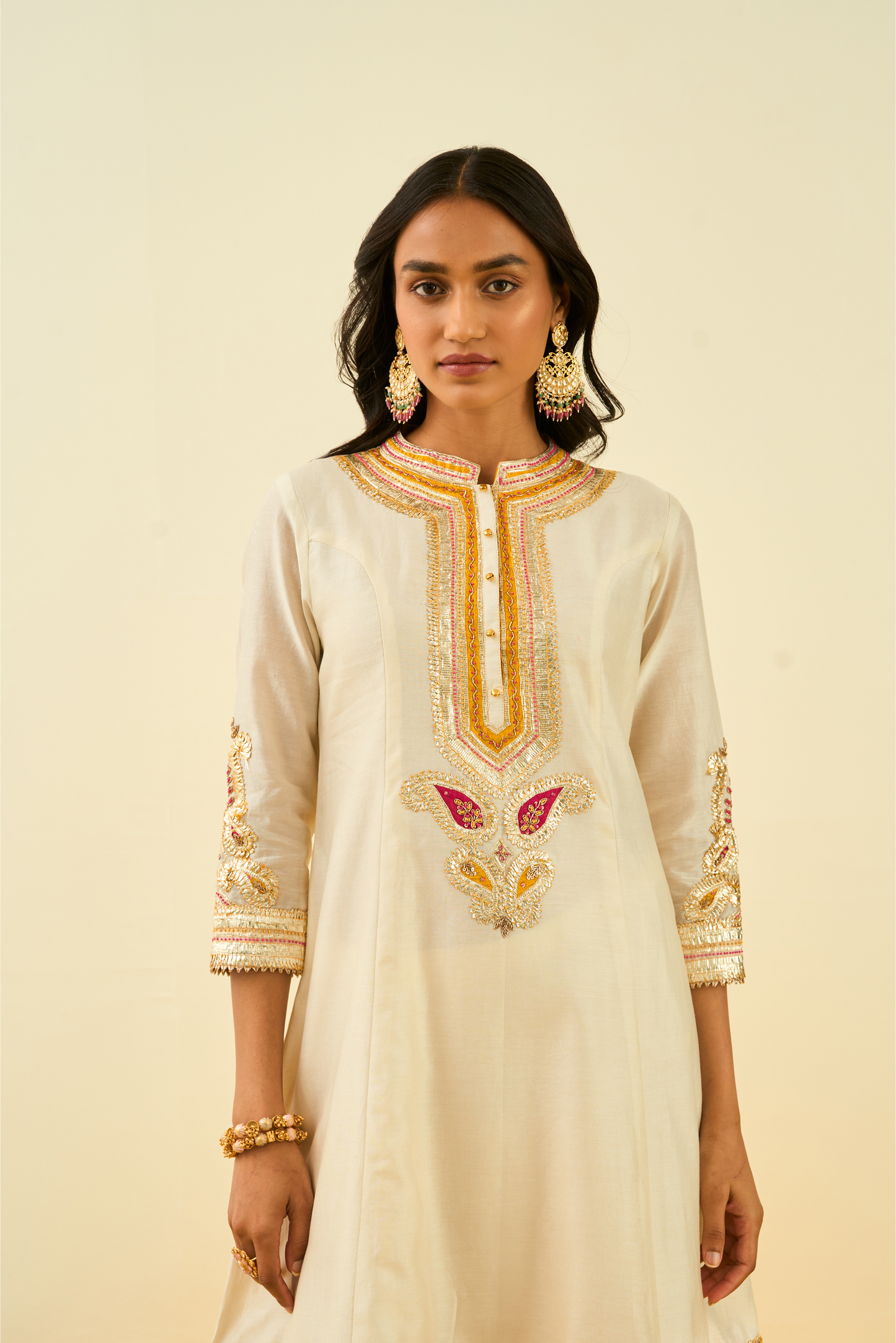 Sadirah Kurta with Salwar and Dupatta - Daisy Ivory