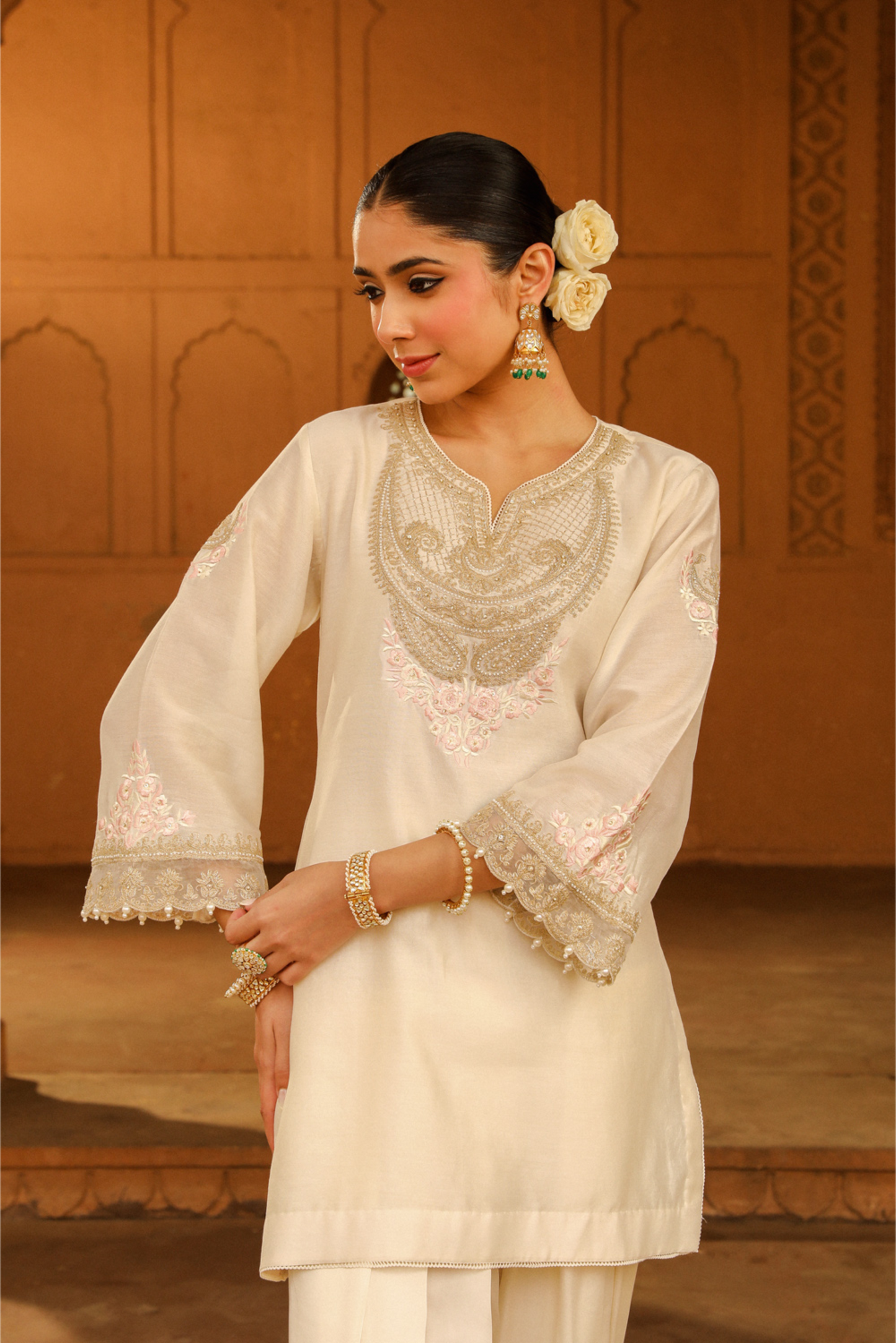 Ashira Short kurta with salwar - Daisy Ivory