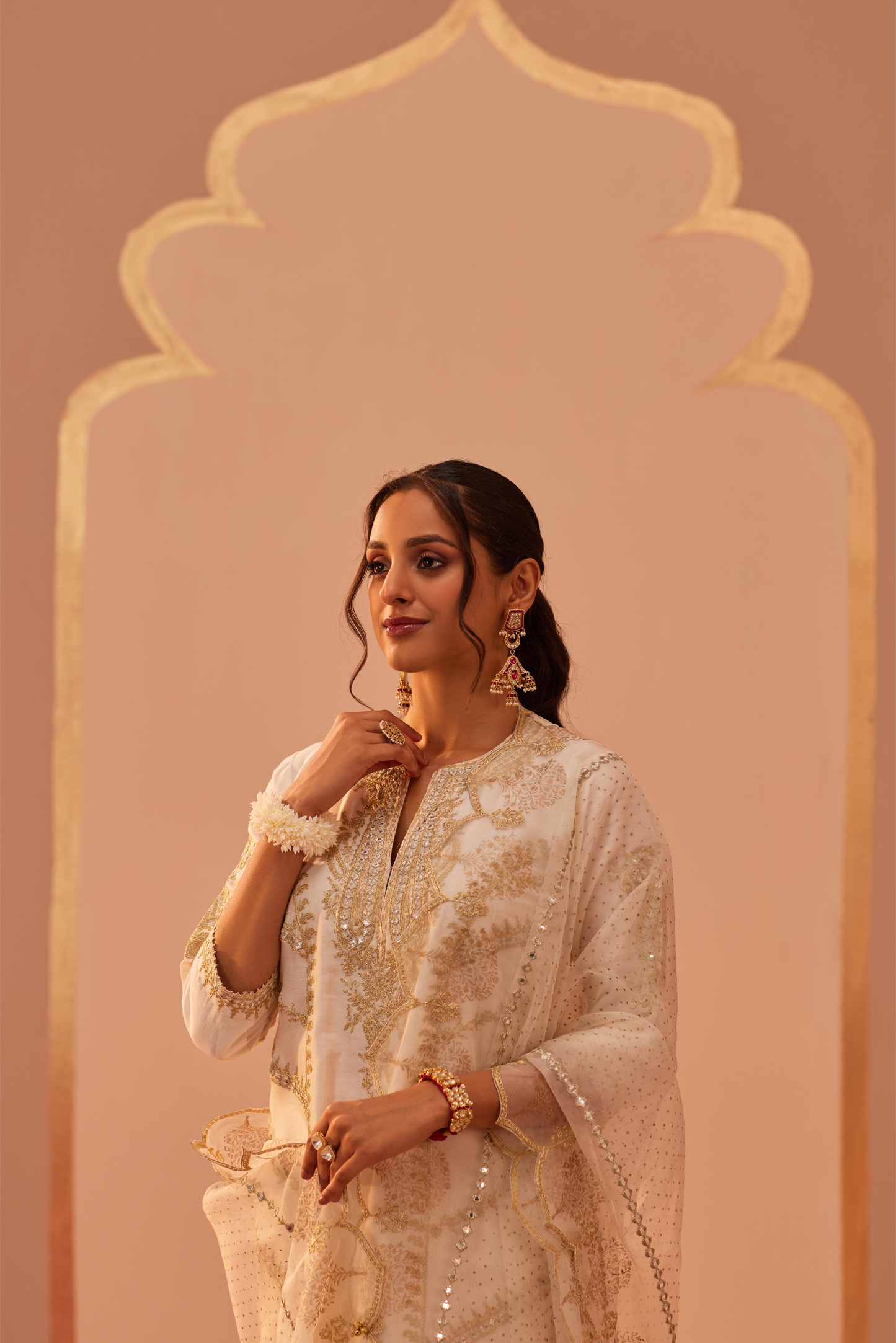 Rashida Kurta Salwar Set - Daisy Ivory