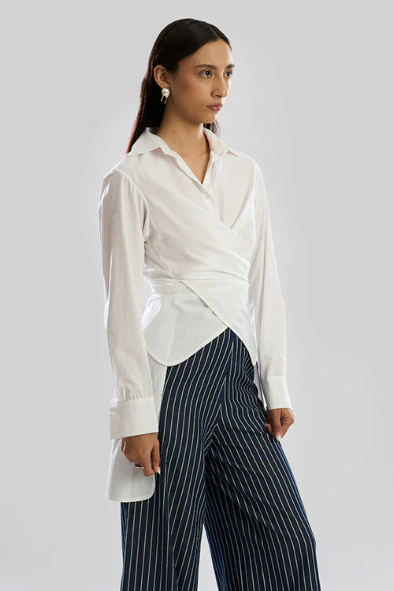 White Noise Wrap Shirt