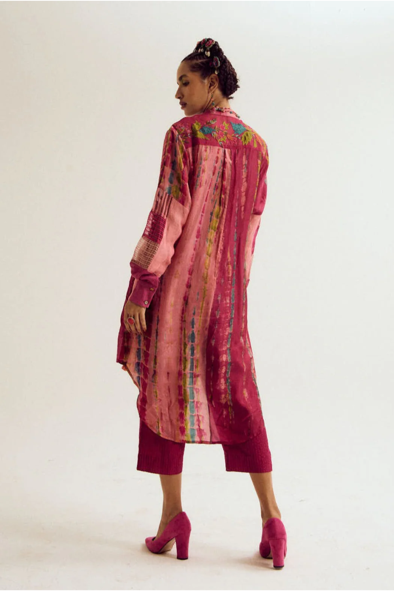 Shrub Rose Patchwork Co-ord set- Fuchsia / Peach