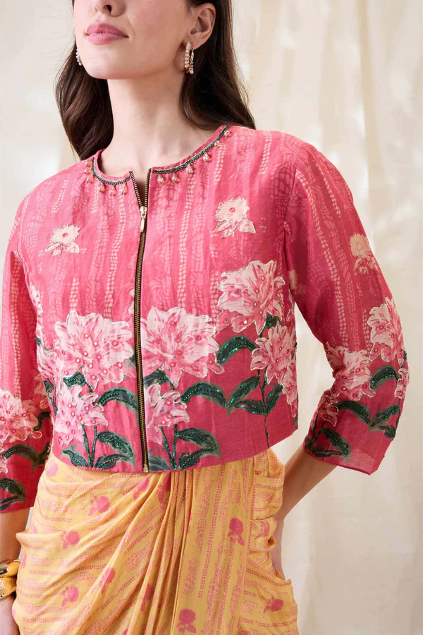 Ravya Embellished Drape Dress Set