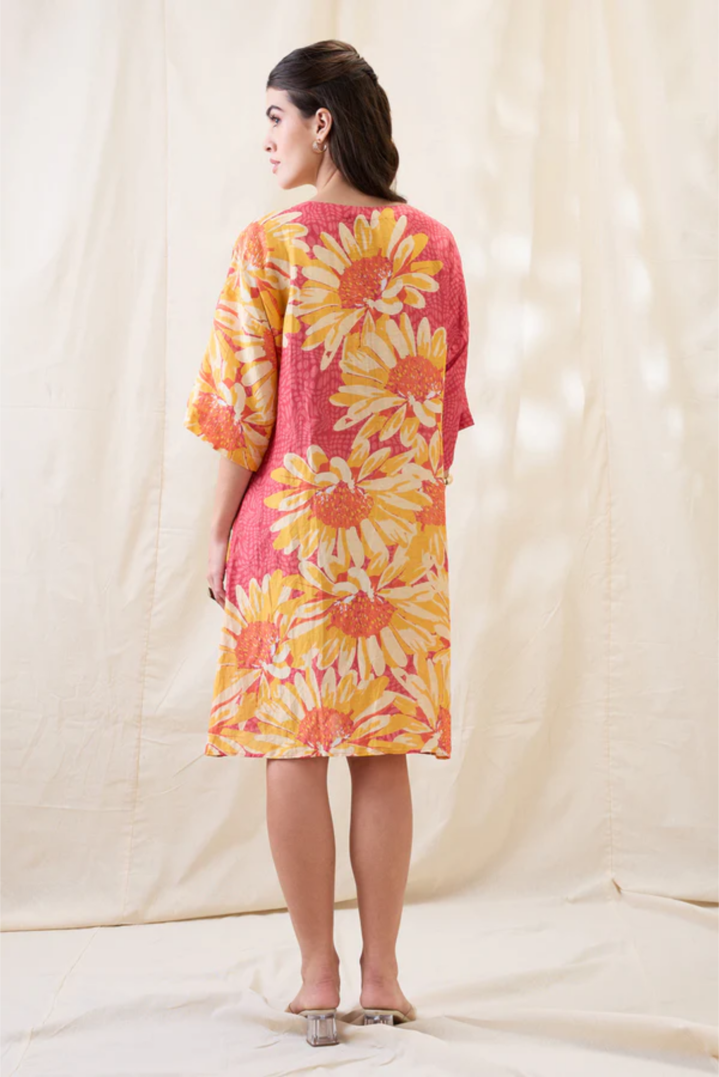Ravya Embellished Boxy Dress (Pink)