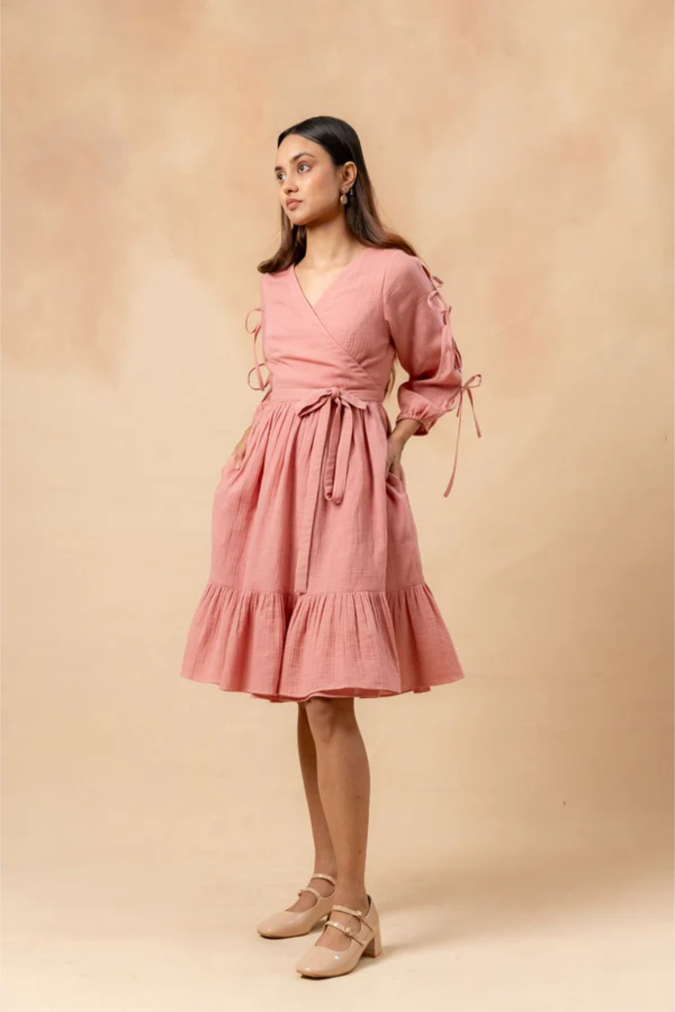 PETAL BELTED DRESS