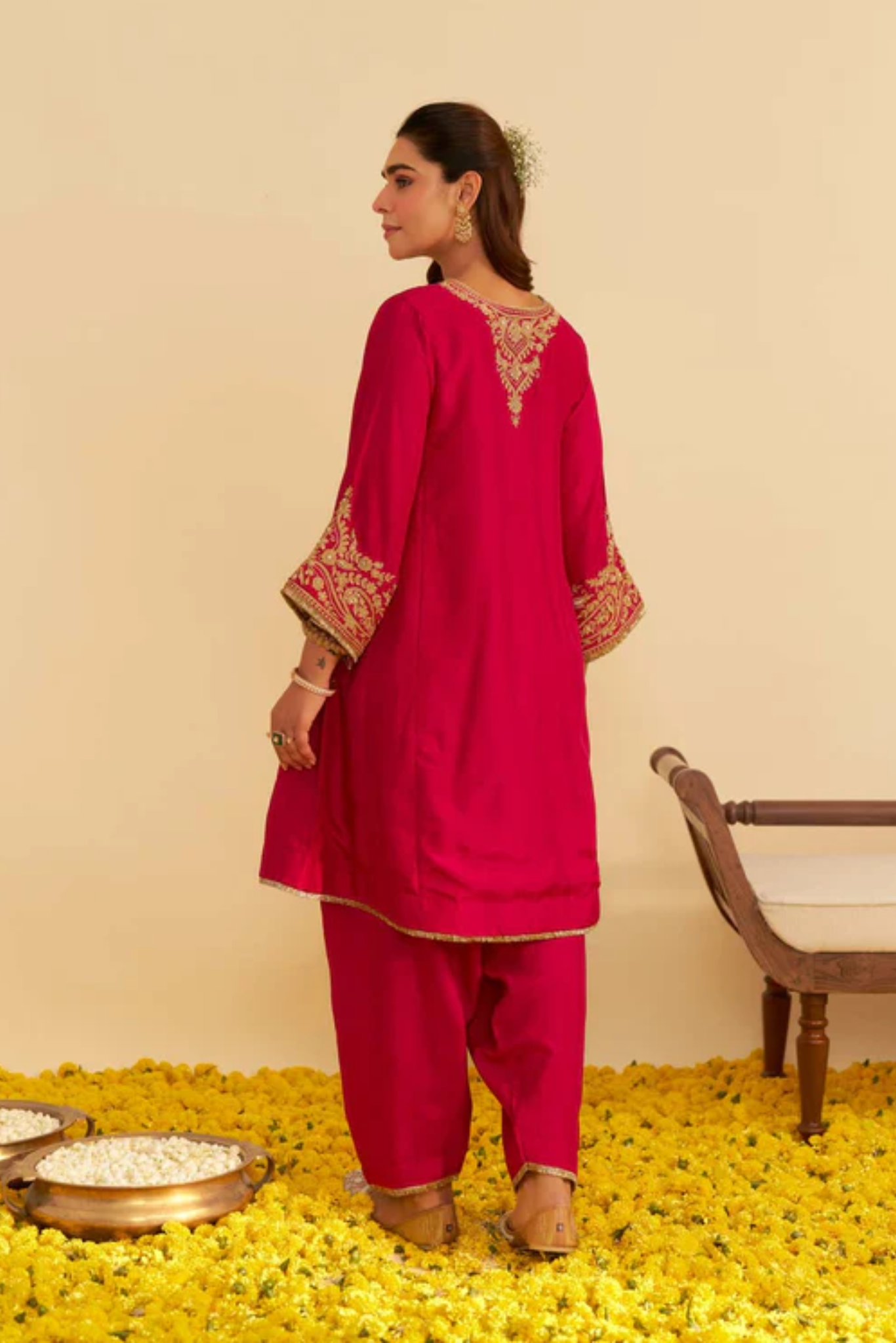Marwa - Hotpink Short Chauga With Salwar