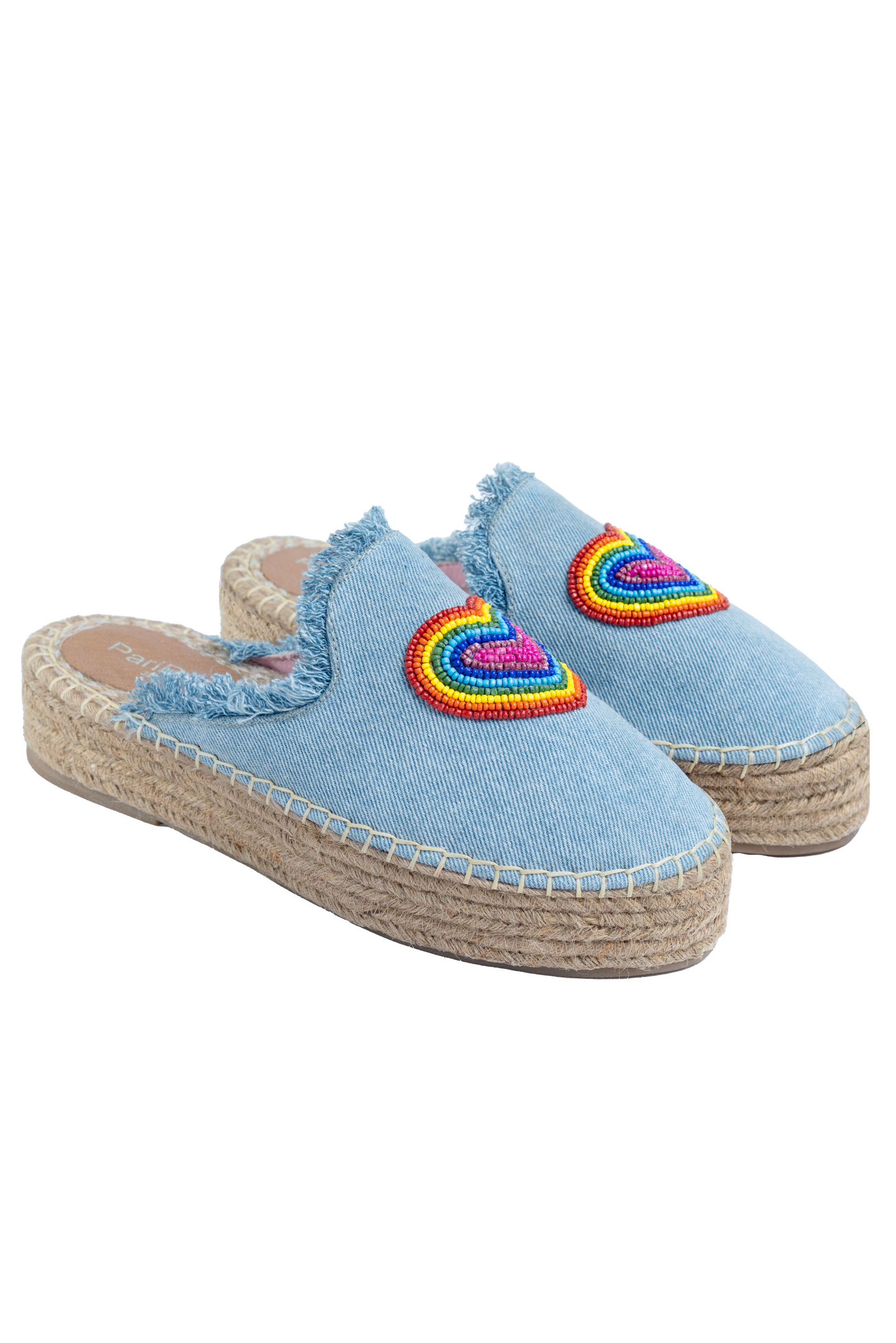 Heartbeat Espadrilles Light Denim Platform