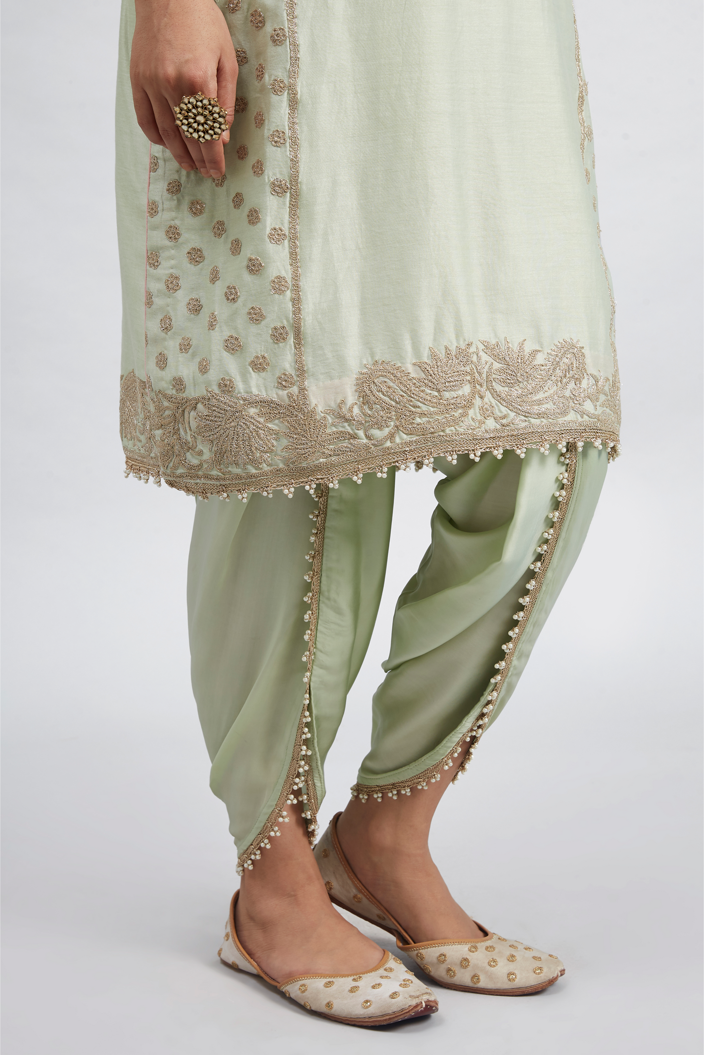 Aabish Embroidered Kurta Set - Mint Green