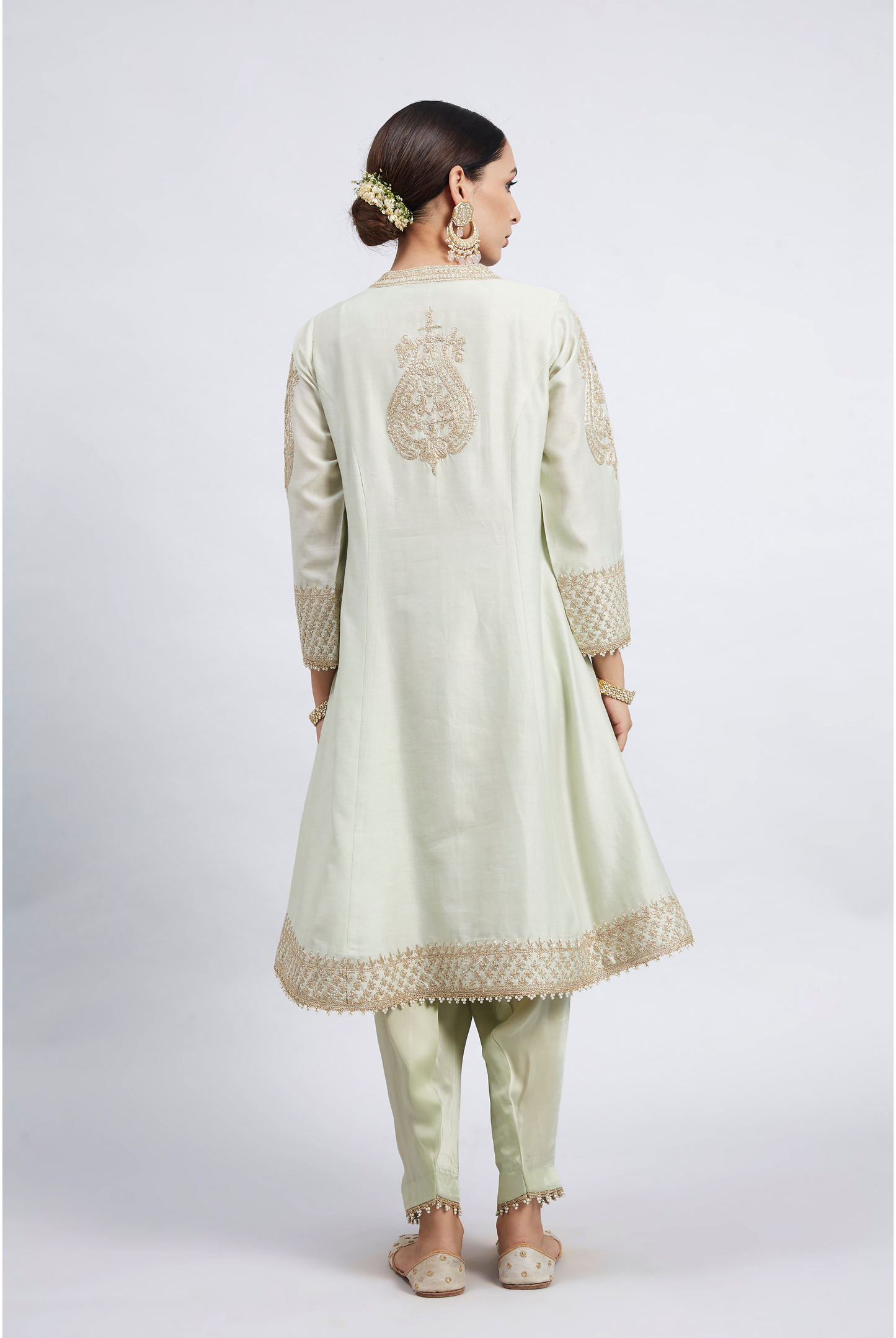 Rabhya Tilla Embroidered Kurta Set - Mint Green