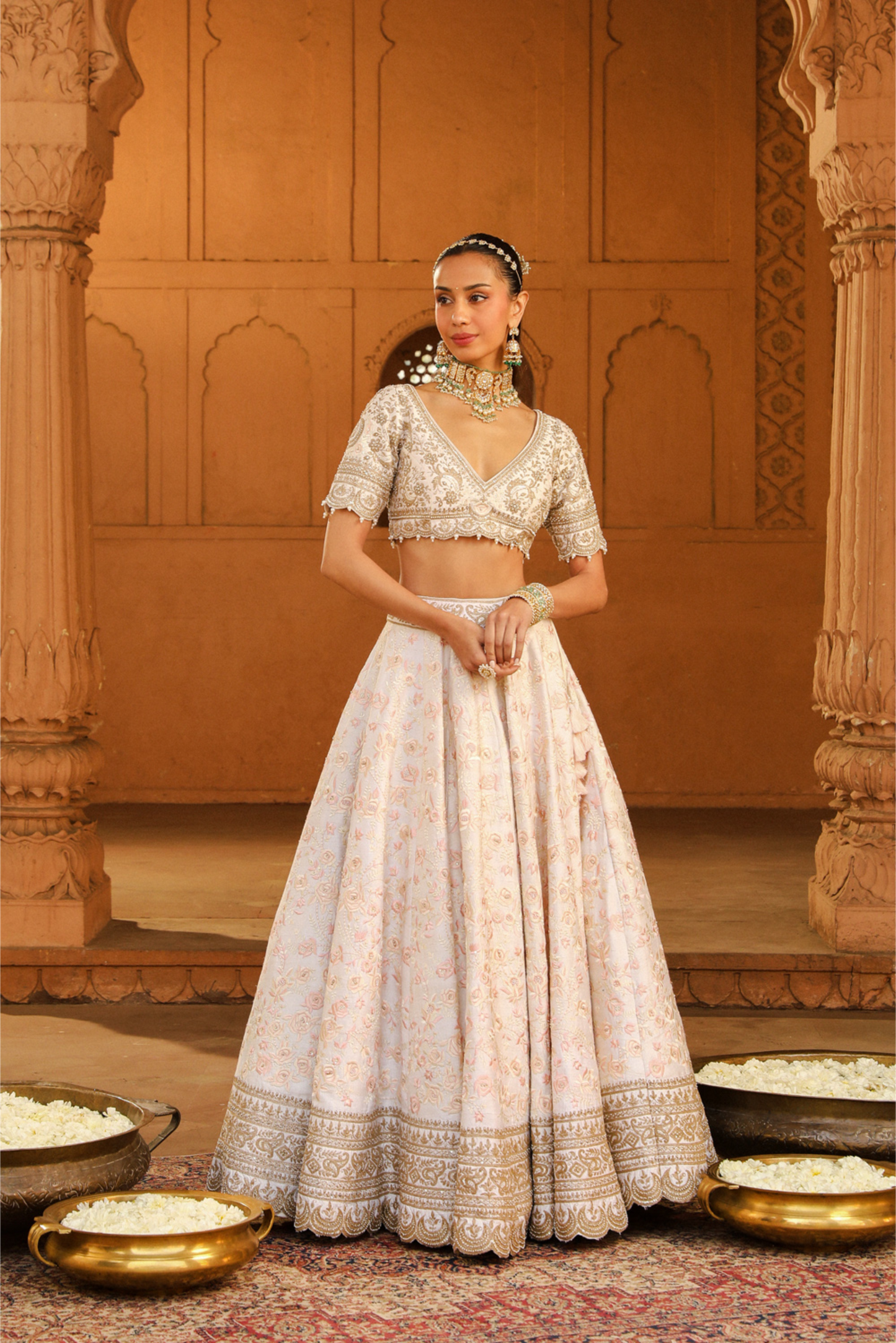 Maryam Daisy Ivory Lehenga Set