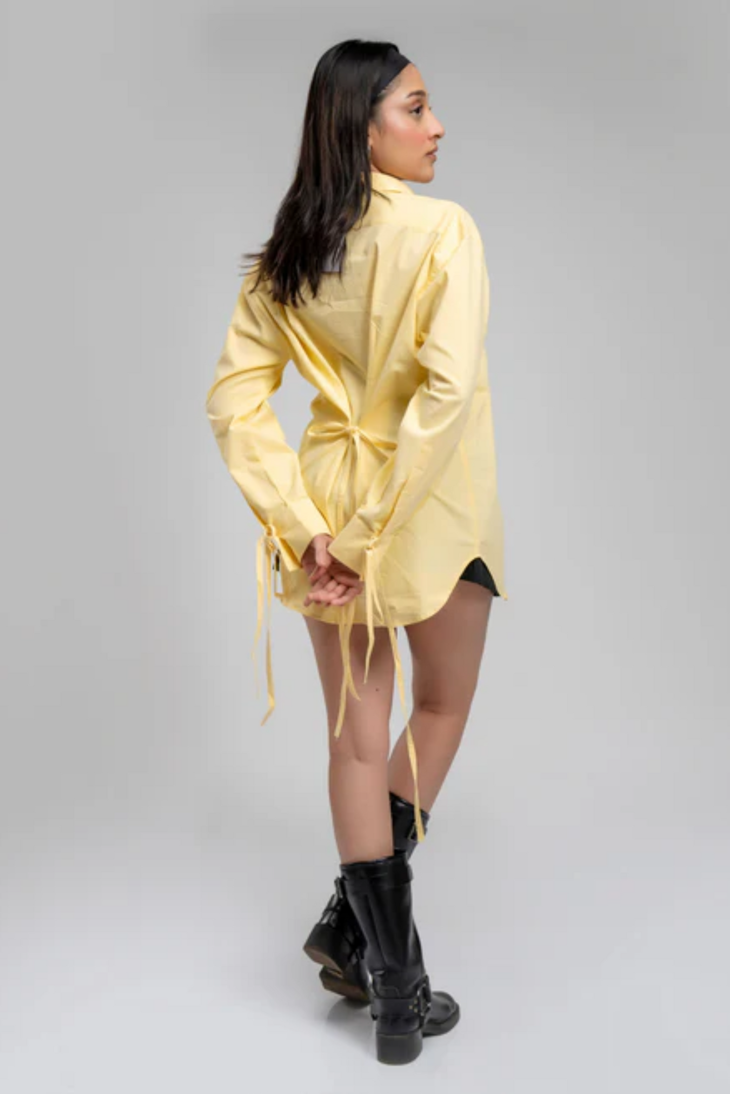 Textured butter yellow shirt