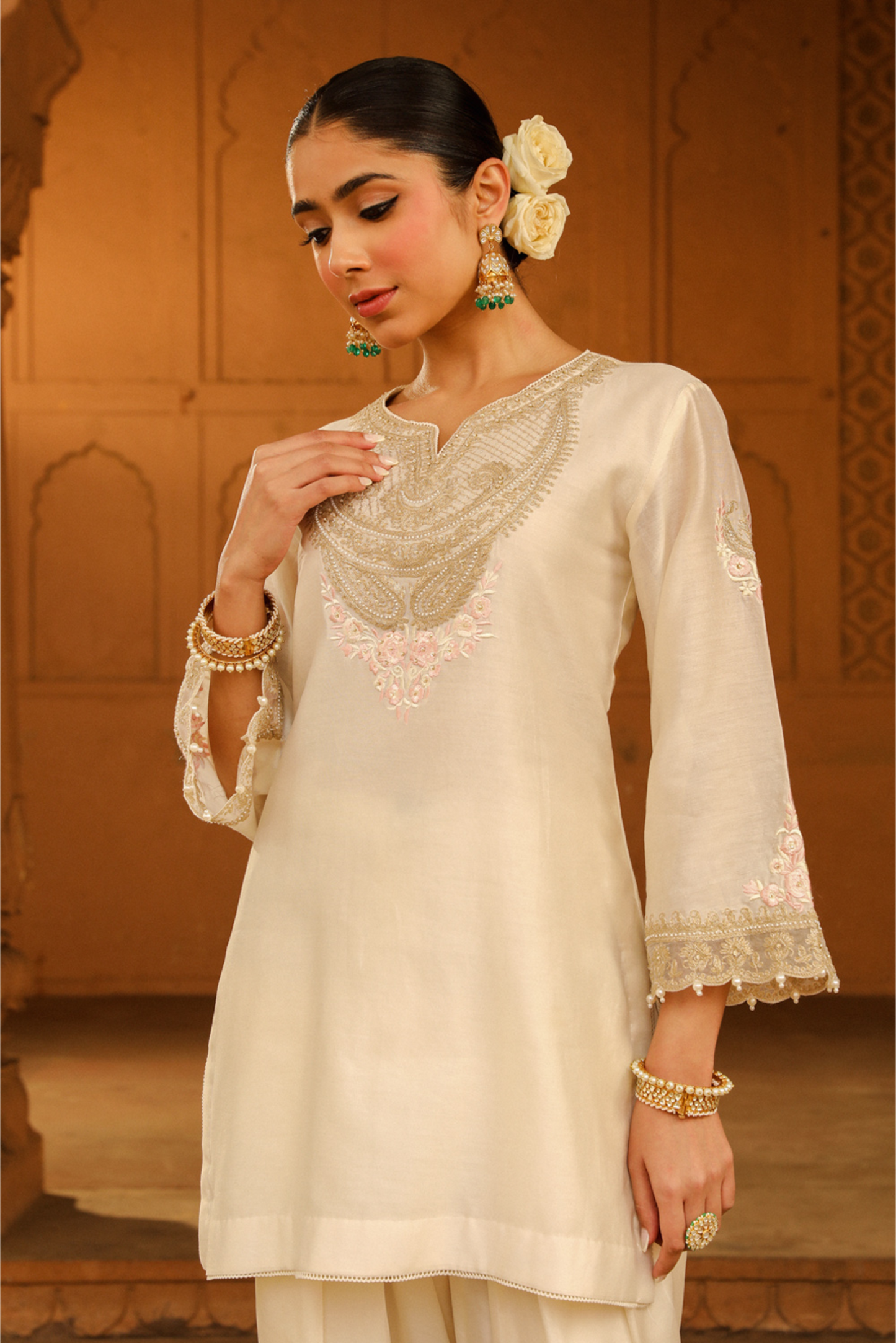 Ashira Short kurta with salwar - Daisy Ivory