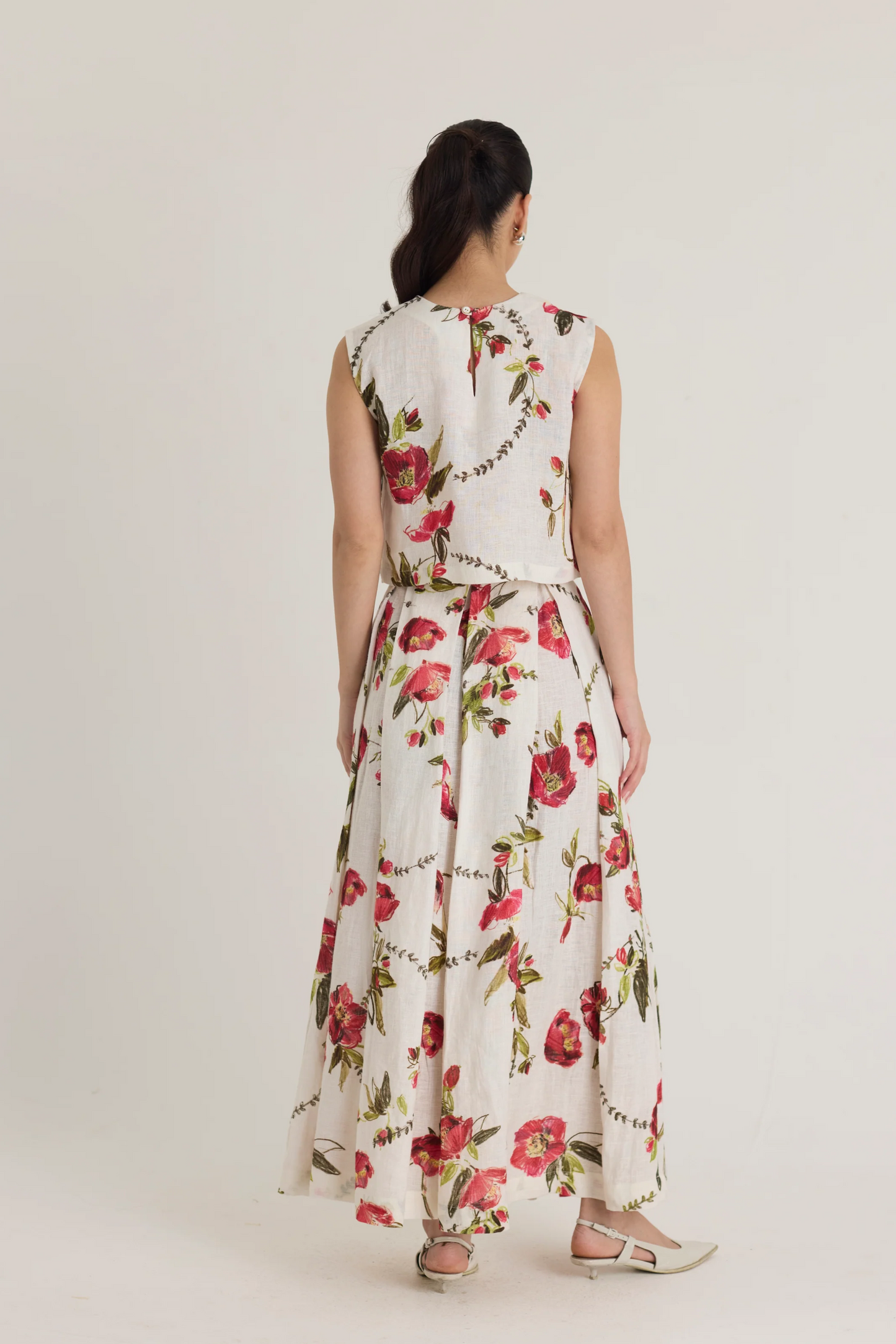 Rosita Linen Top & Skirt Set