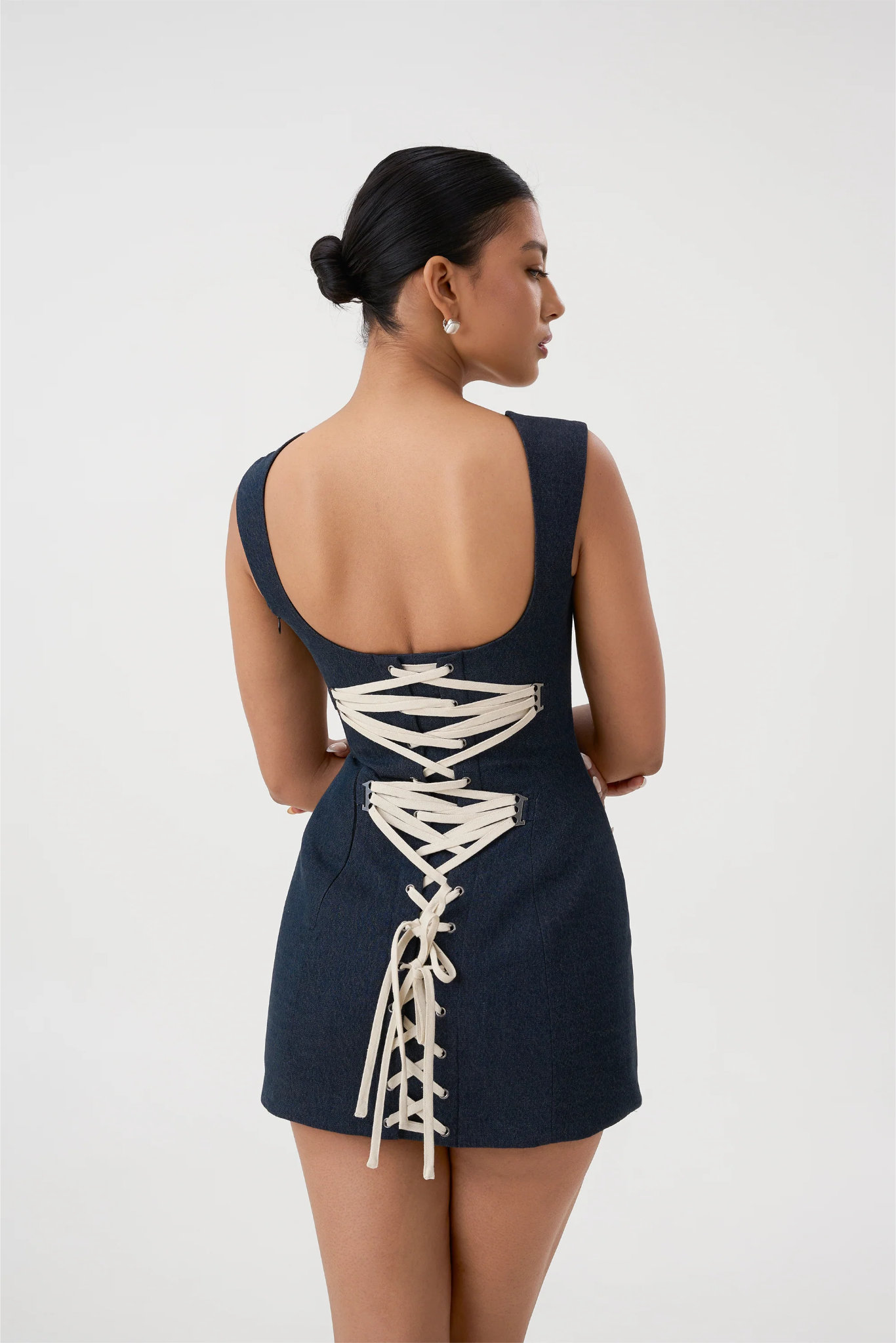 MEIRA CORSET MINI DRESS - DENIM