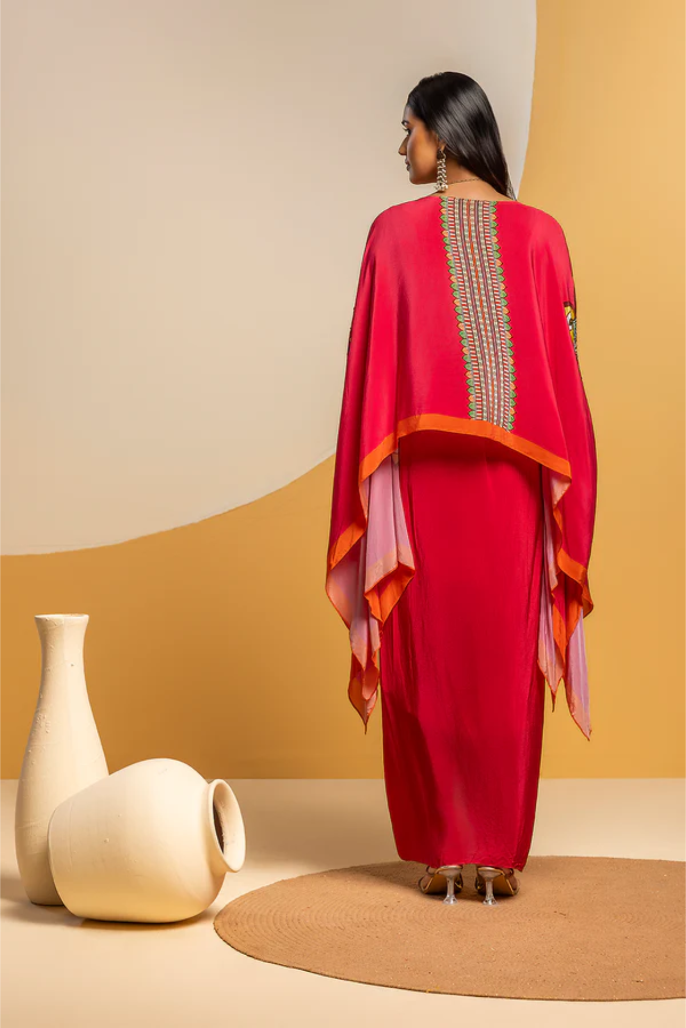 Taarani embellished drape skirt set