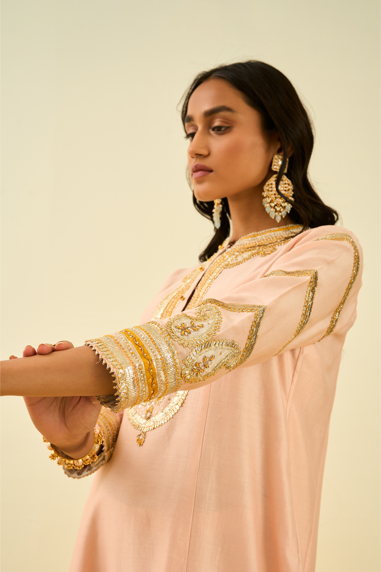 Sadiyah Kurta with Salwar and Dupatta - Rose Pink