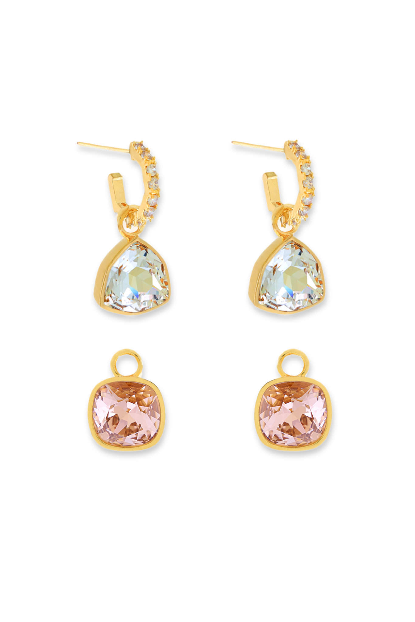 The Shift Earrings - Champagne and crystal