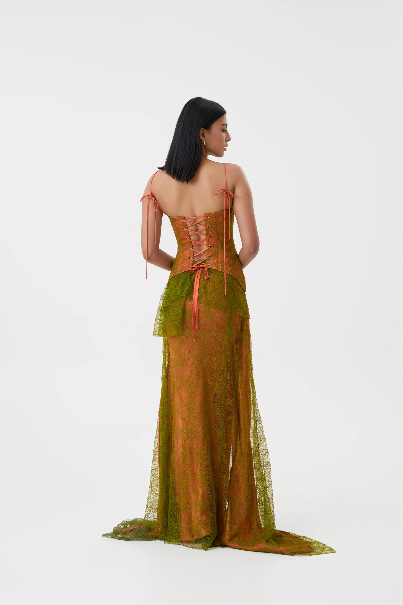 ALMA LACE CORSET TOP - BURNT ORANGE