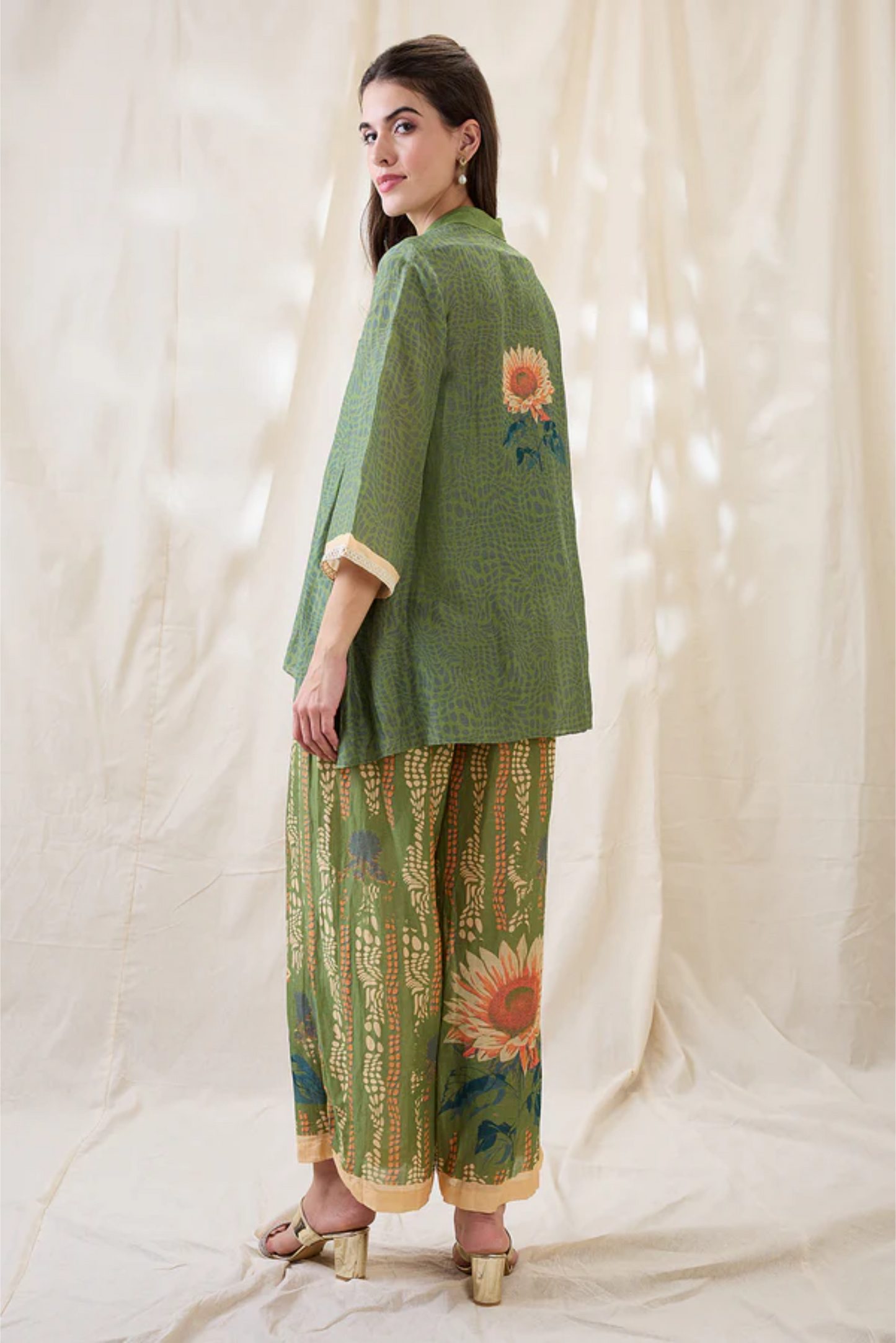 Ravya Embroidered Co-ord Set (Green)