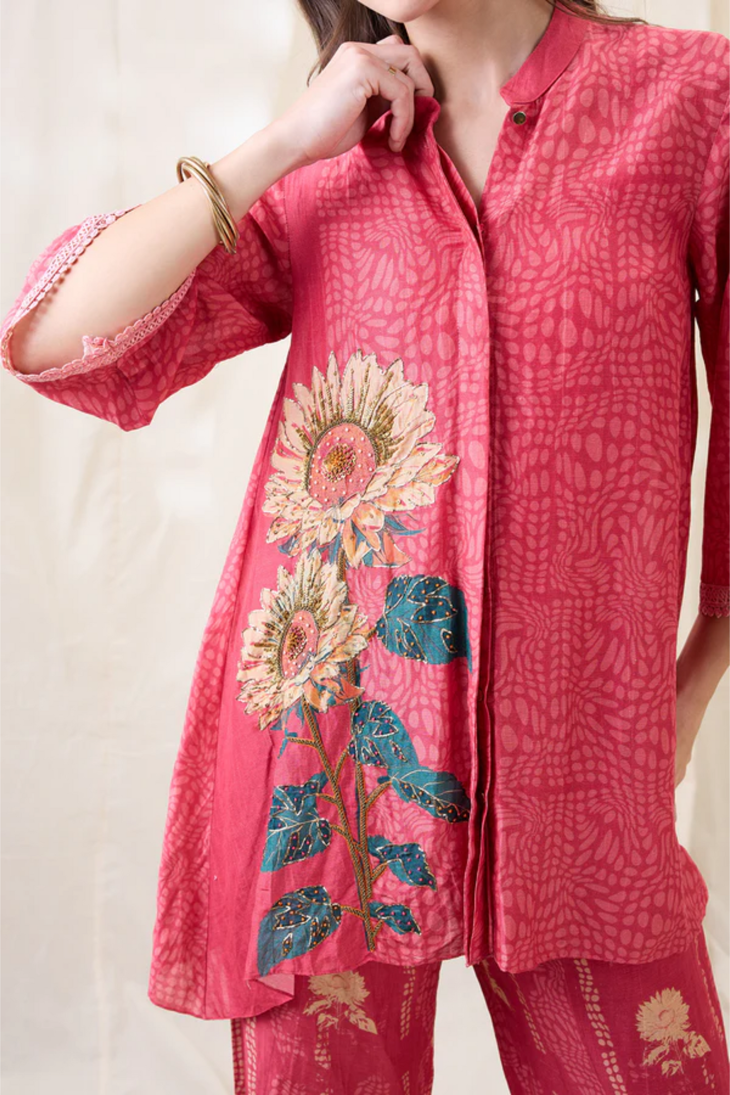 Ravya Embellished Co-ord Set (Pink)