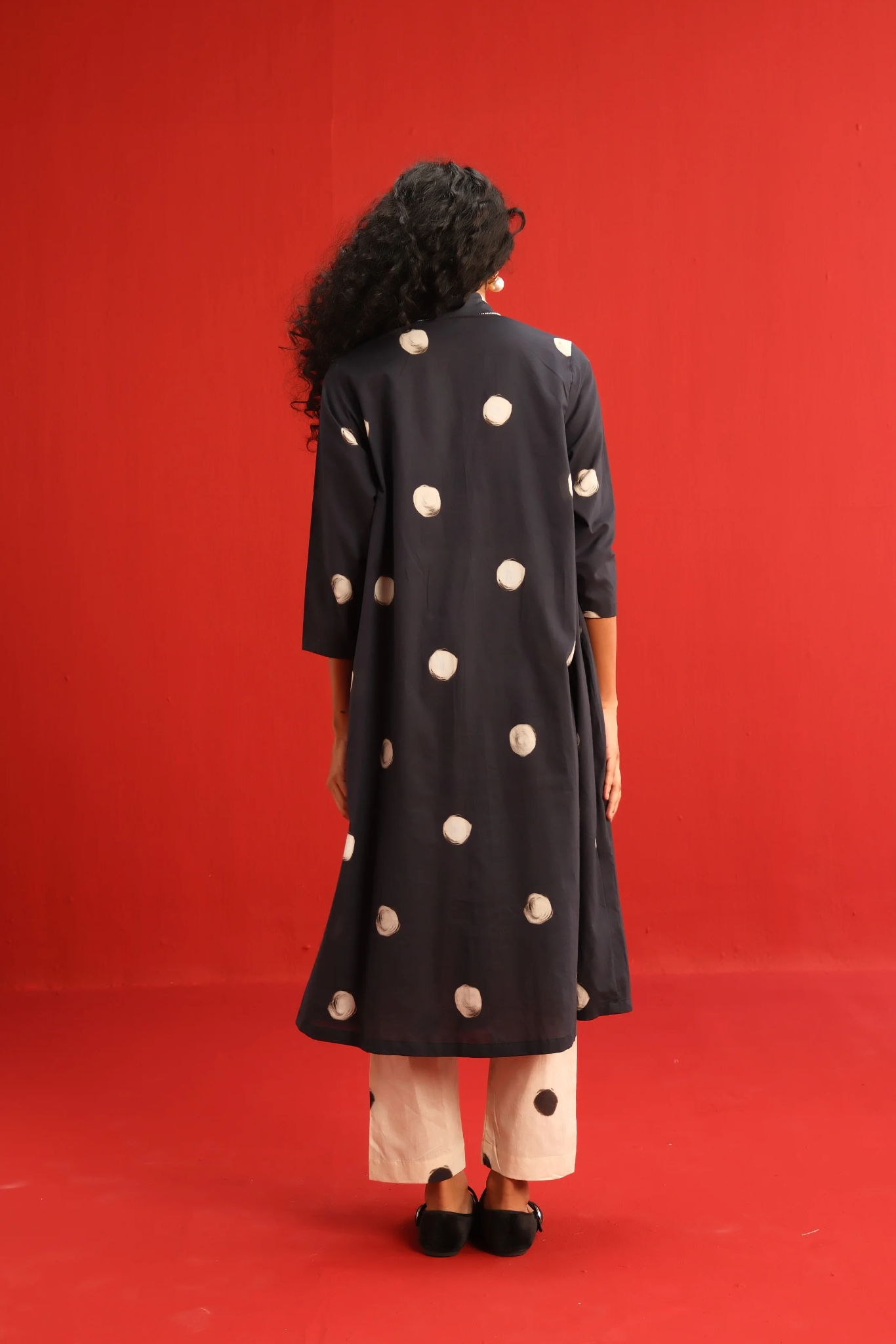 Polka A-line Kurta Set