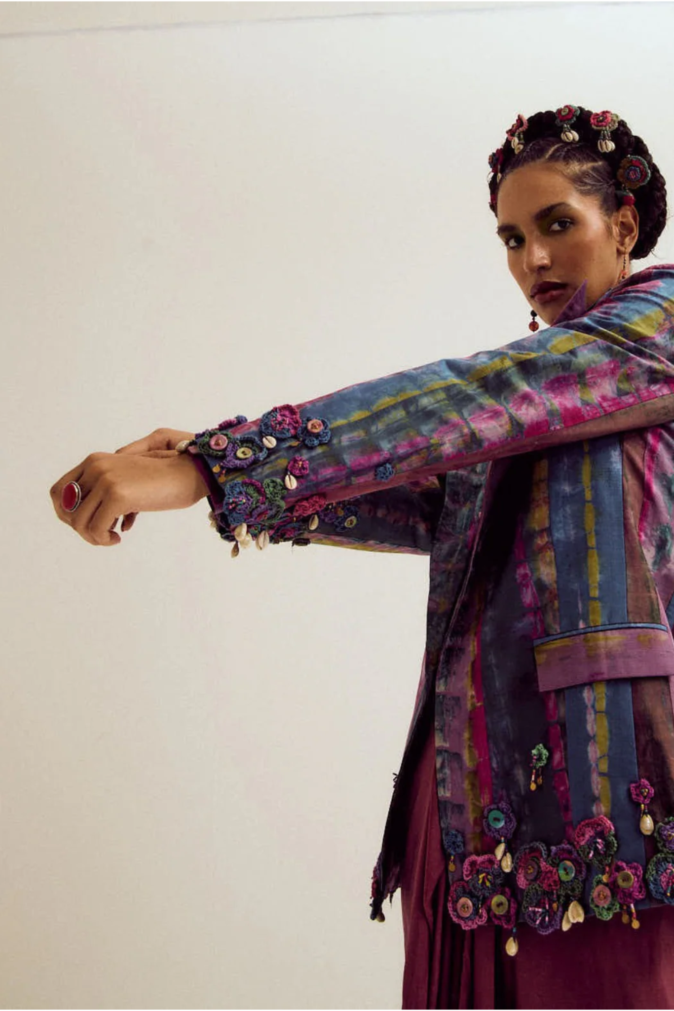 Laburnum Tie Dye Blazer- Lavender / Blue