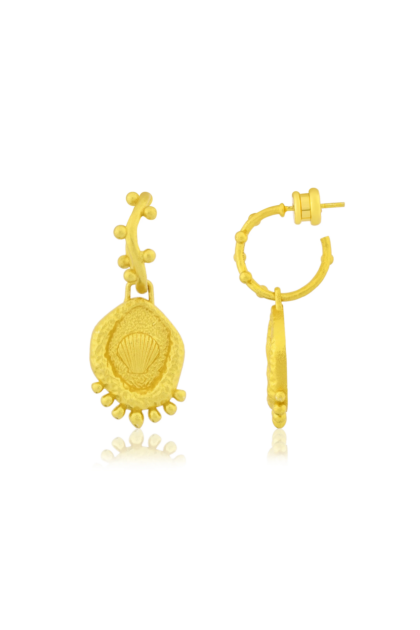 Textured Wavy Shell Hoops