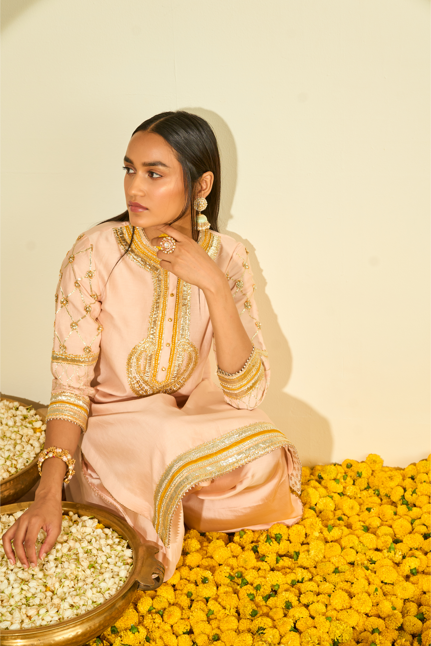 Aminah Kurta With Dhoti - Rosepink