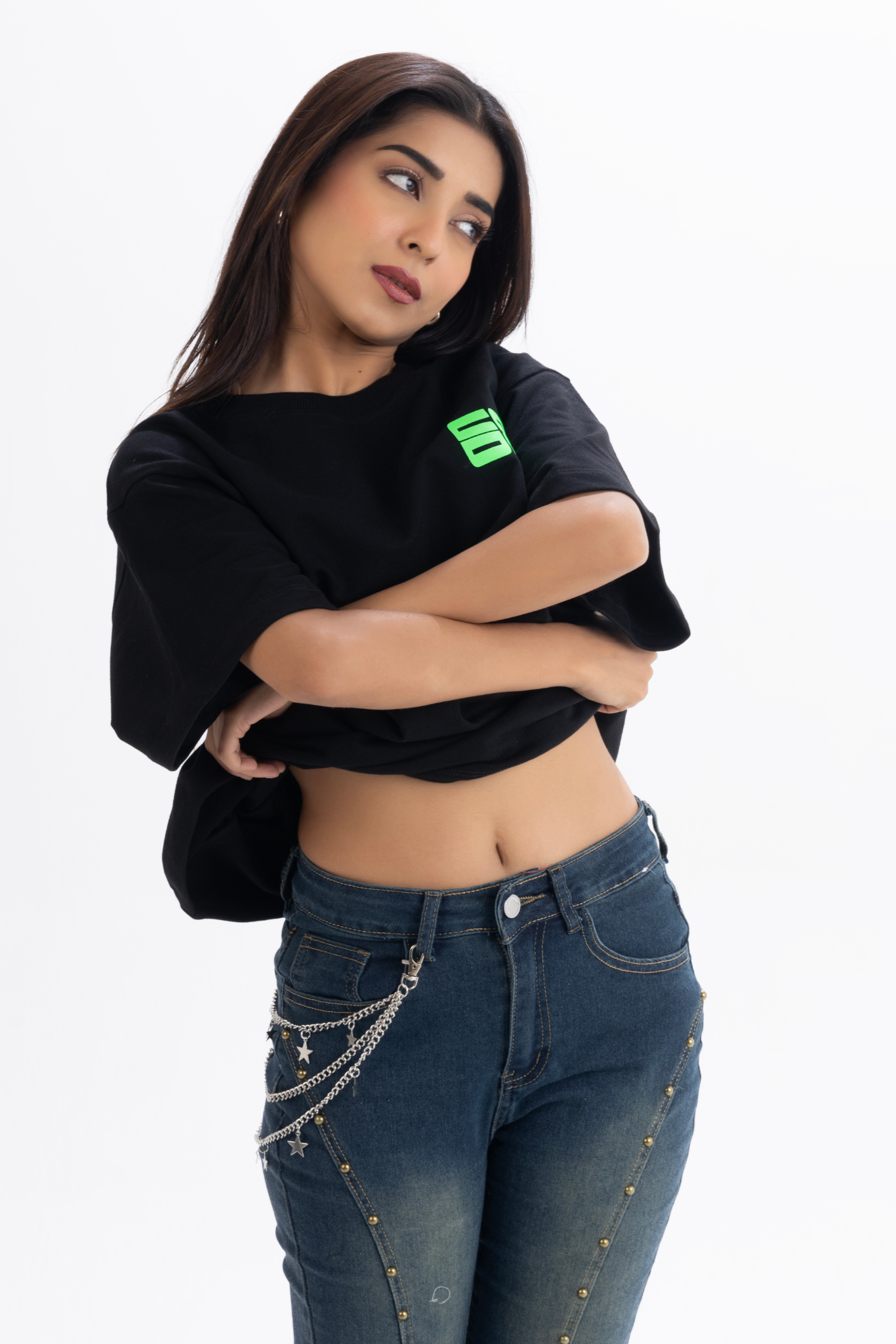 Stone Cold Oversized Black French Terry Cotton Tee