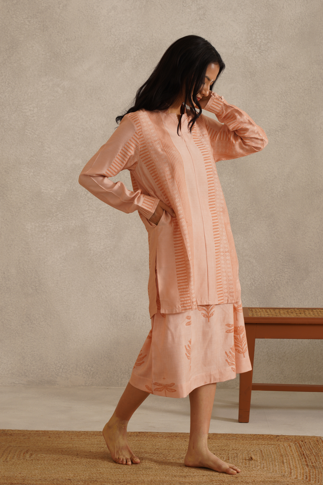 Resilience Kurta - Salmon Pink