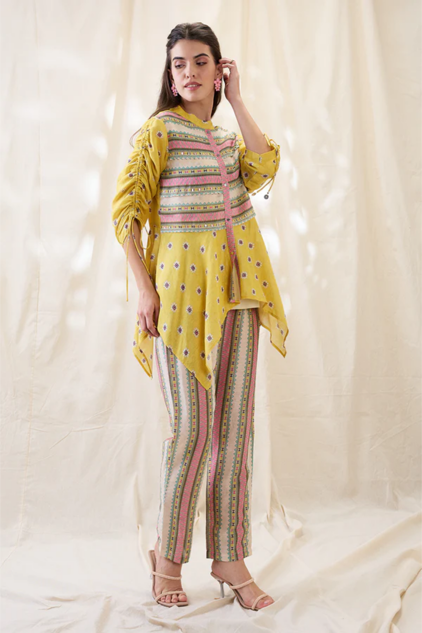 Nooma Printed Handkerchief Top with Pants