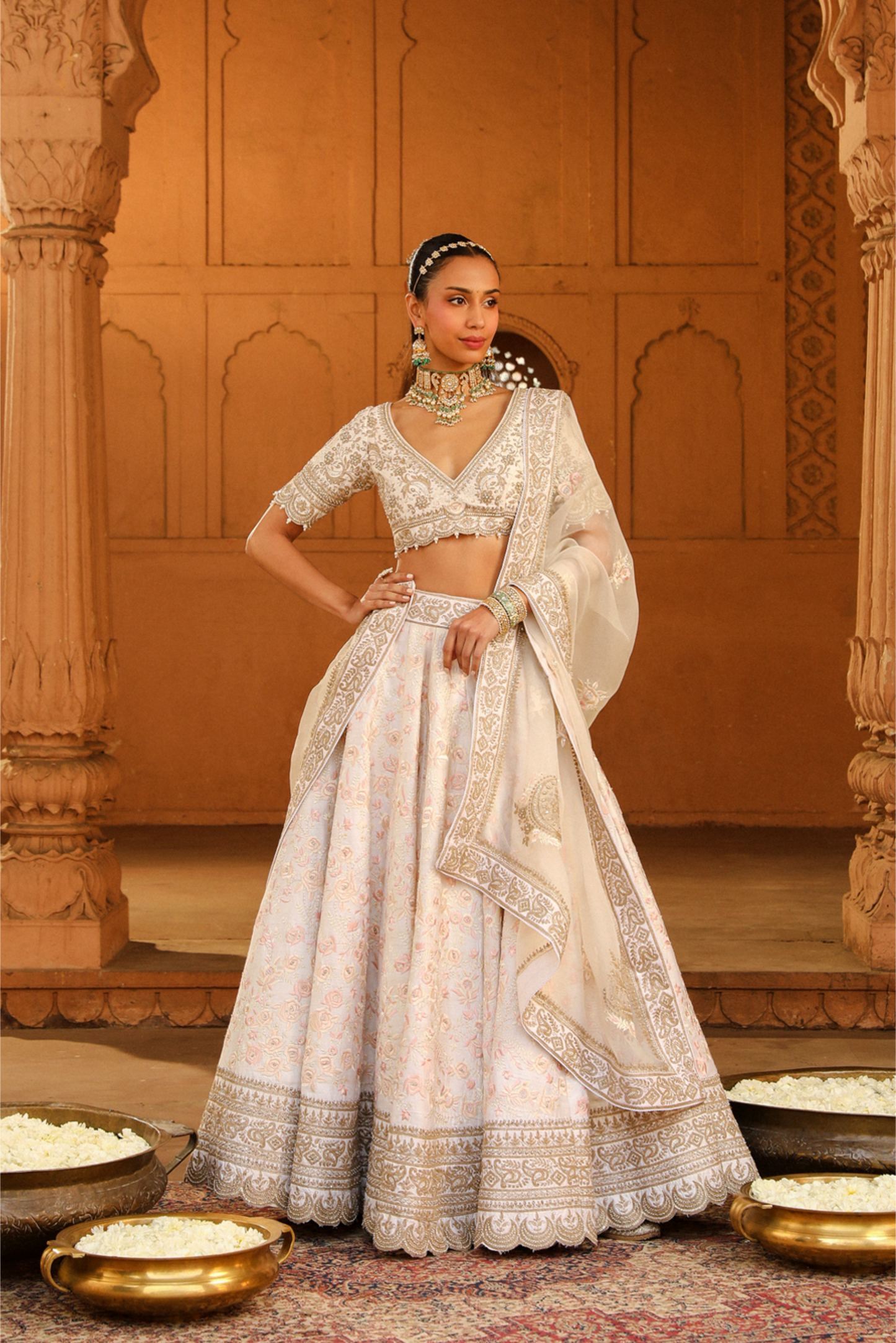 Maryam Daisy Ivory Lehenga Set