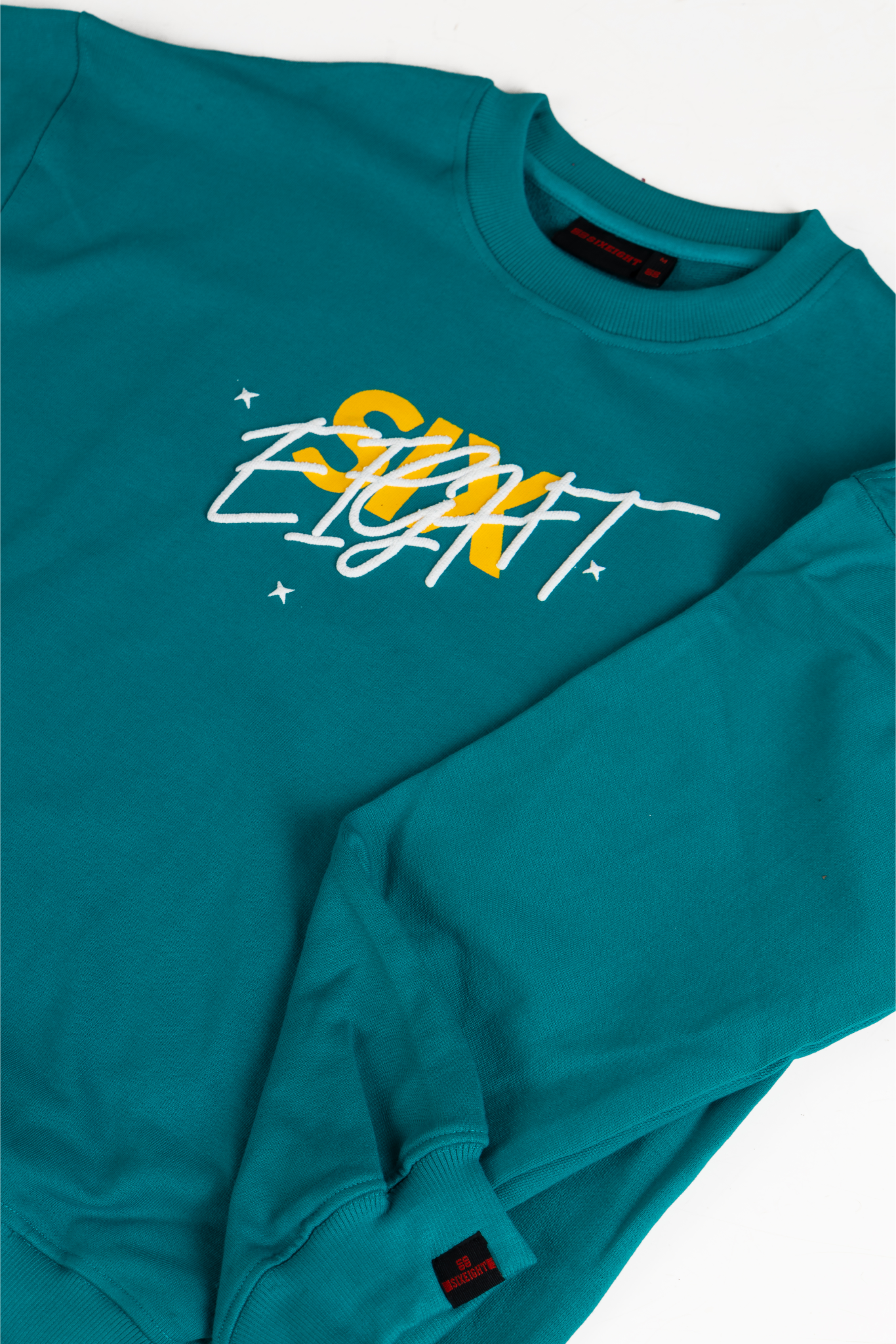 Unveiled Oversized Teal Blue French Terry Cotton Sweatshirt