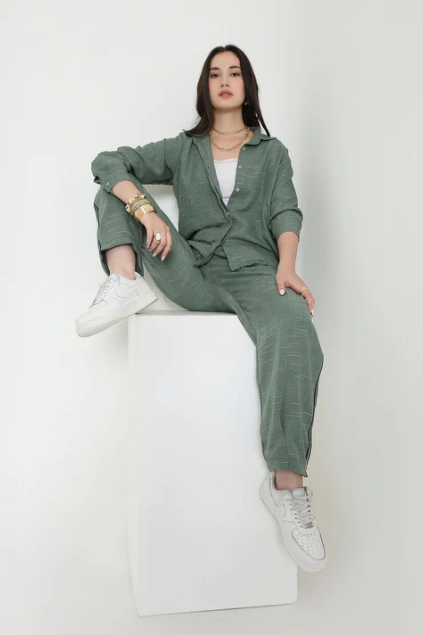 Moss Green Breezy Cord Set