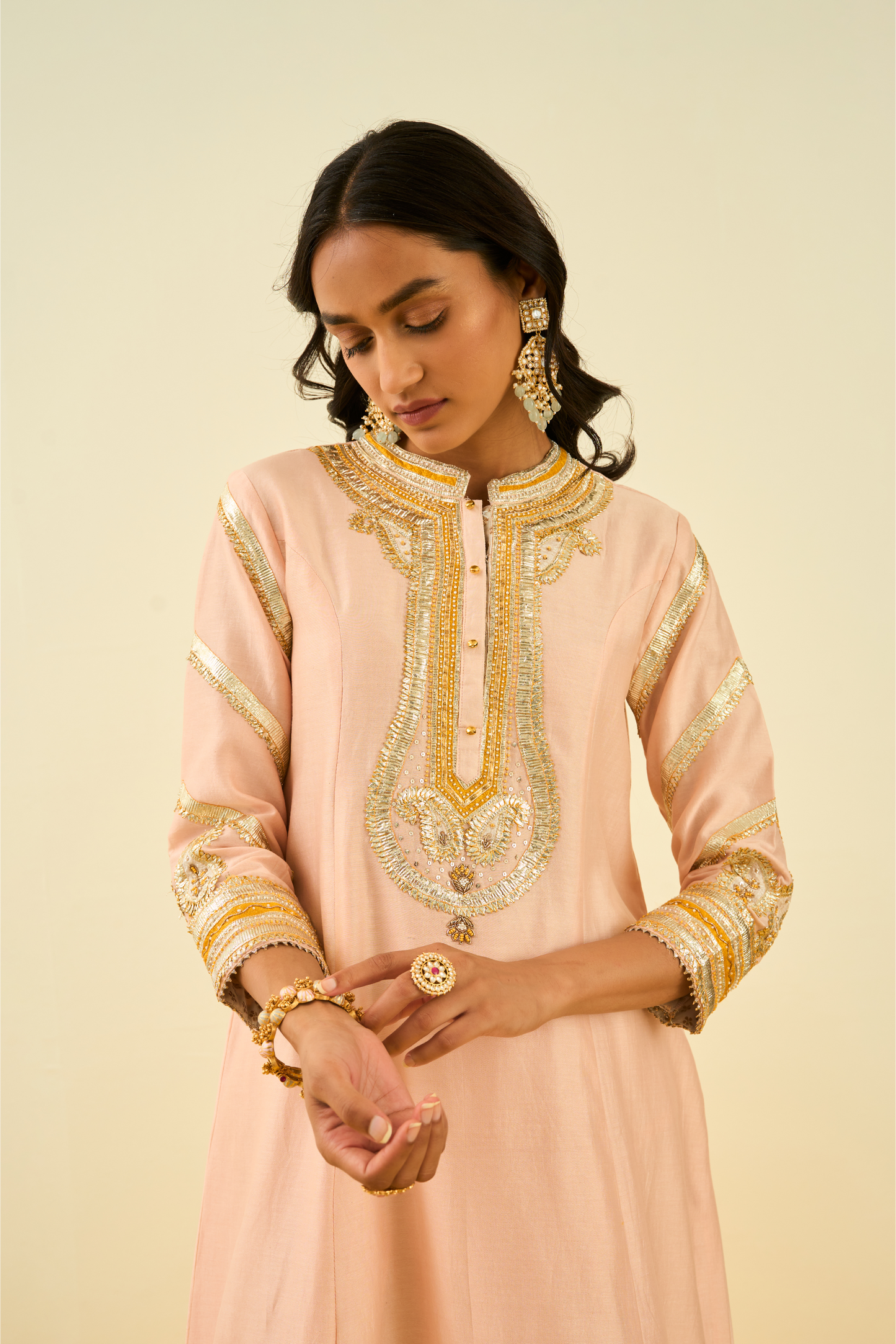 Sadiyah Kurta with Salwar and Dupatta - Rose Pink