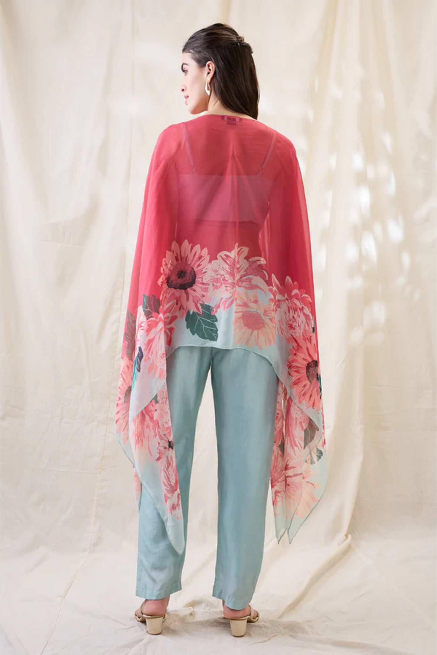 Ravya Co-ord Set with Embellished Cape
