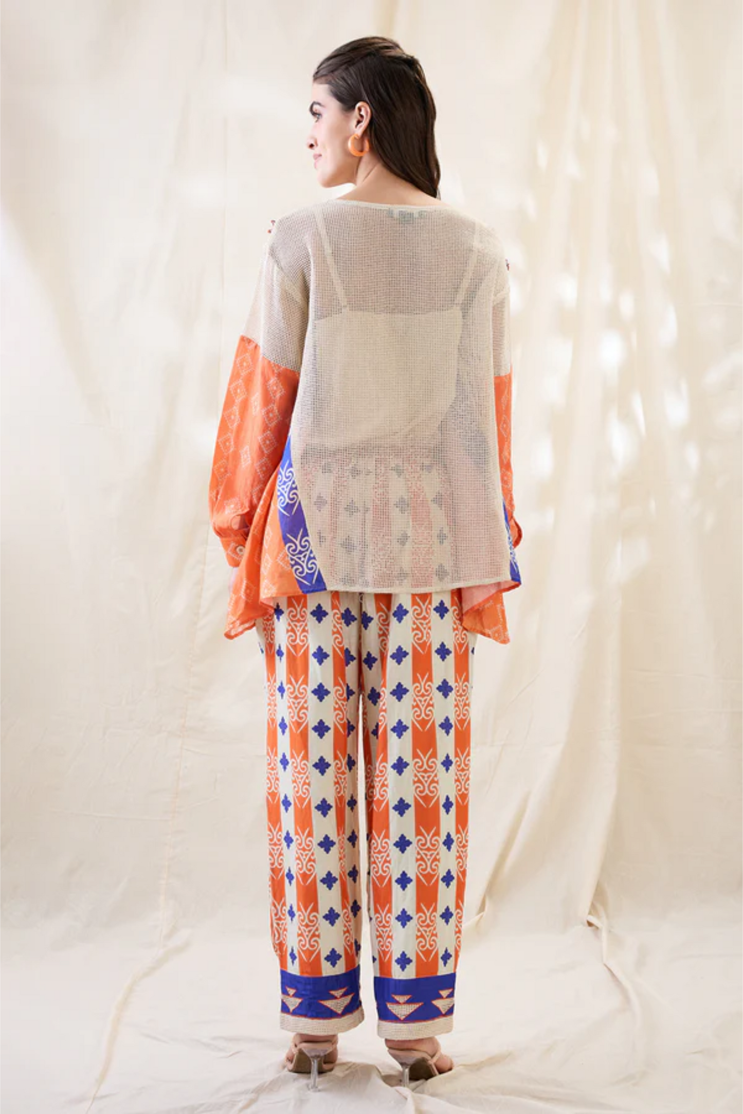 Kitchra Appliqued Co-ord Set (Orange)