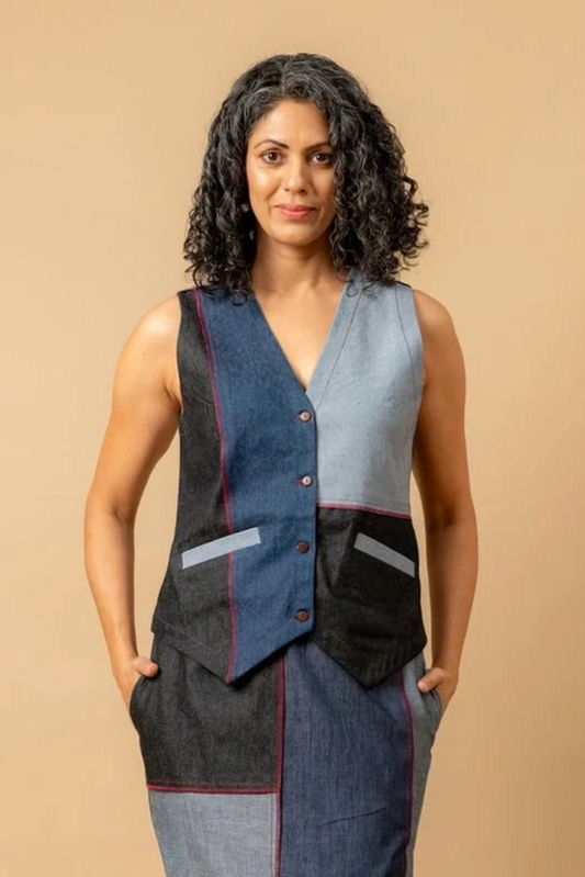 FRANCIS DENIM PATCH WAISTCOAT